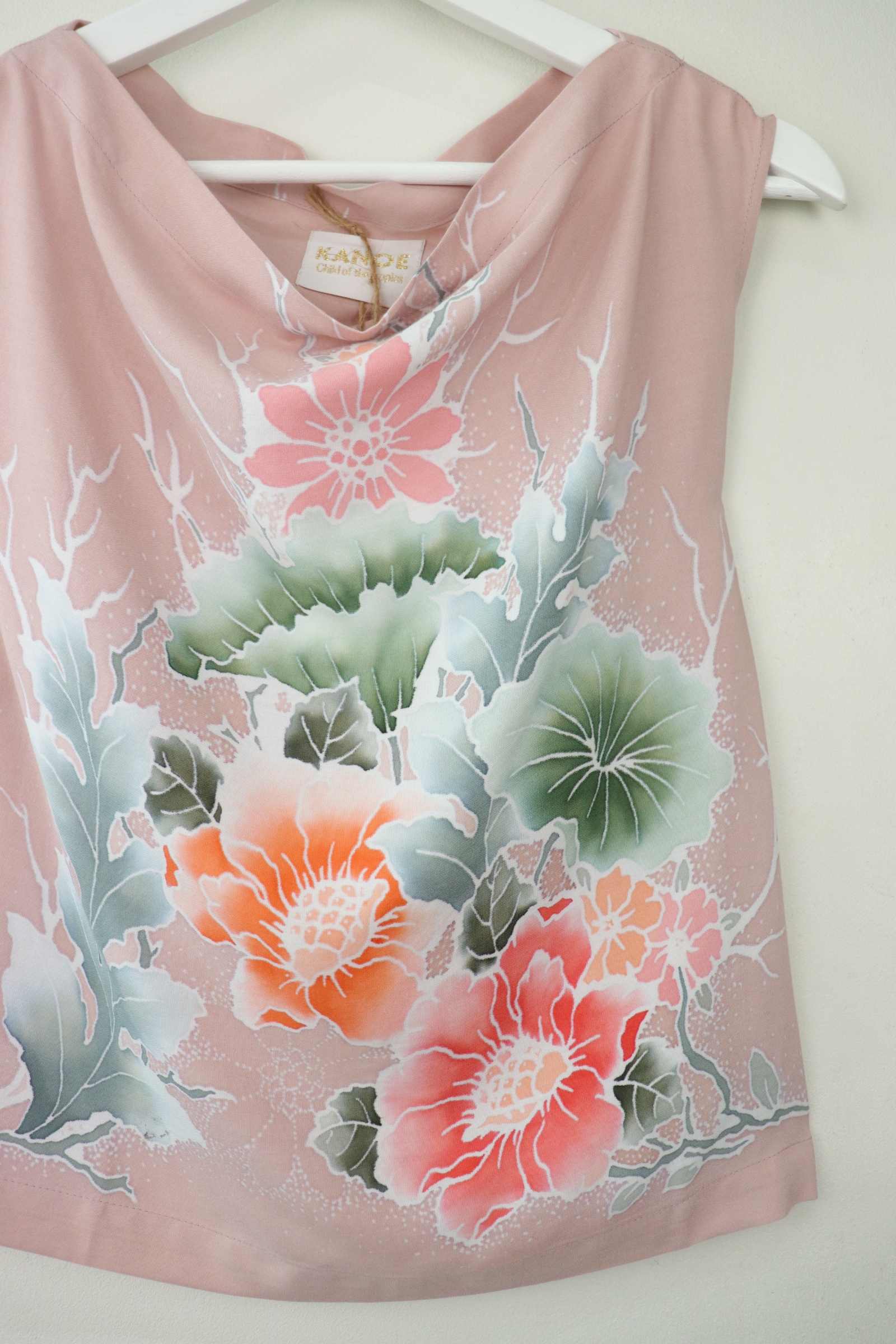 Batik Cowl Top - Lotus Blush [ Handpainted Batik ]