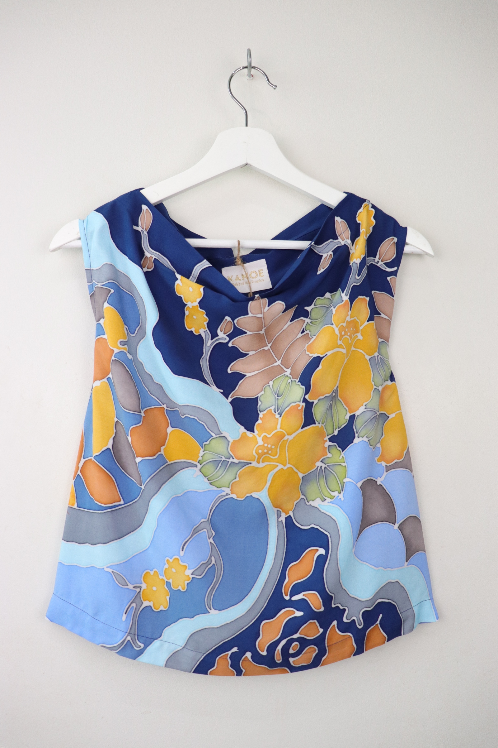 Batik Cowl Top - Ocean Orchid [ Handpainted Batik ]