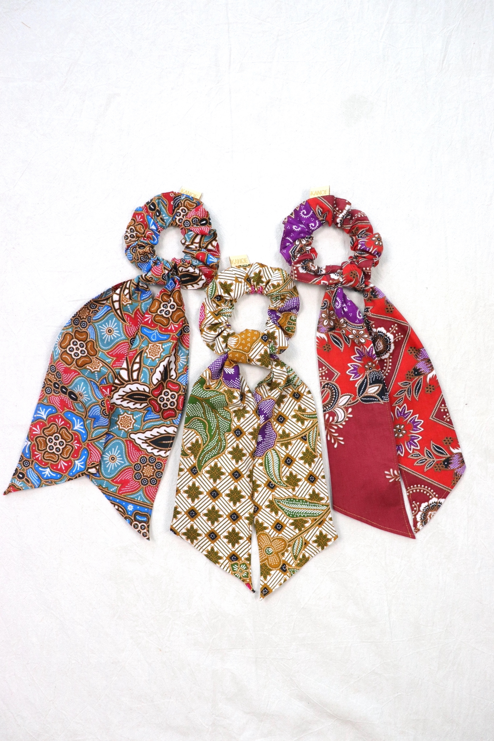 Batik Scrunchie w/ Ribbon [Set of 3] - Vienna