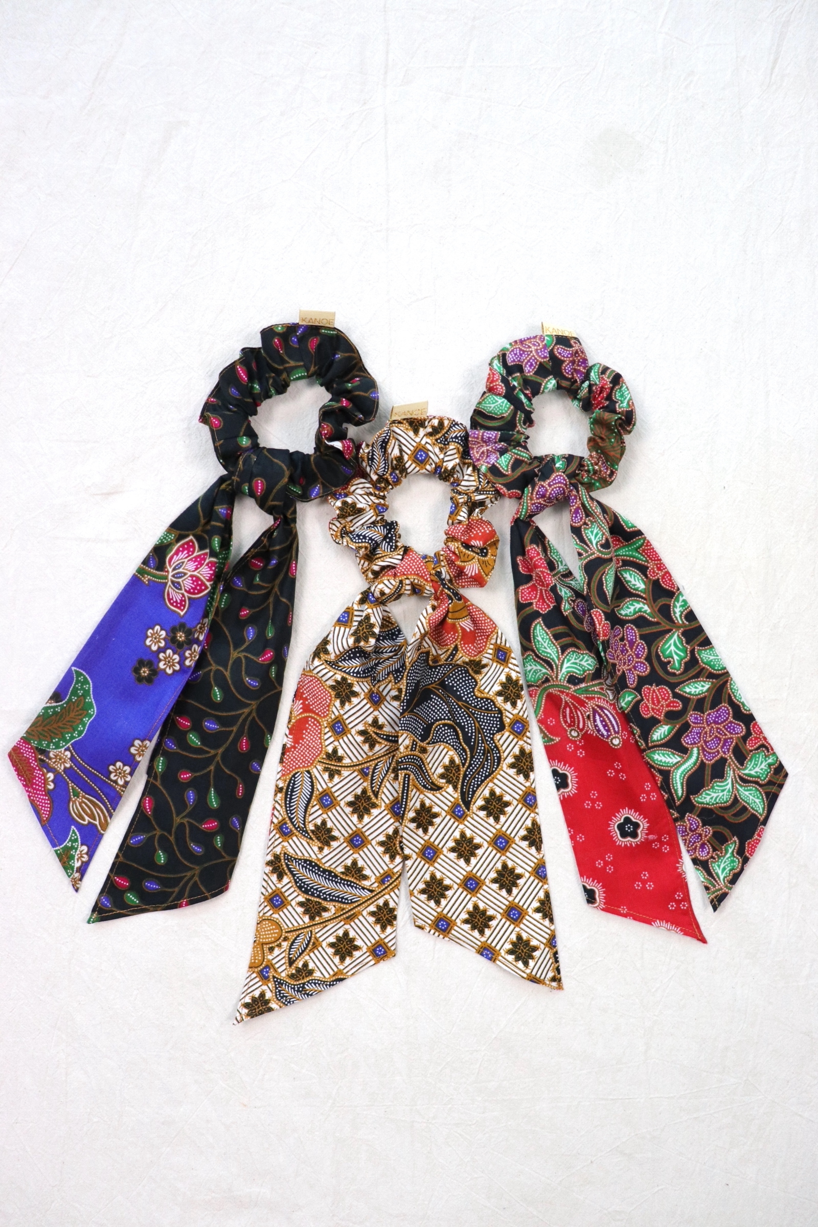 Batik Scrunchie w/ Ribbon [Set of 3] - Serena