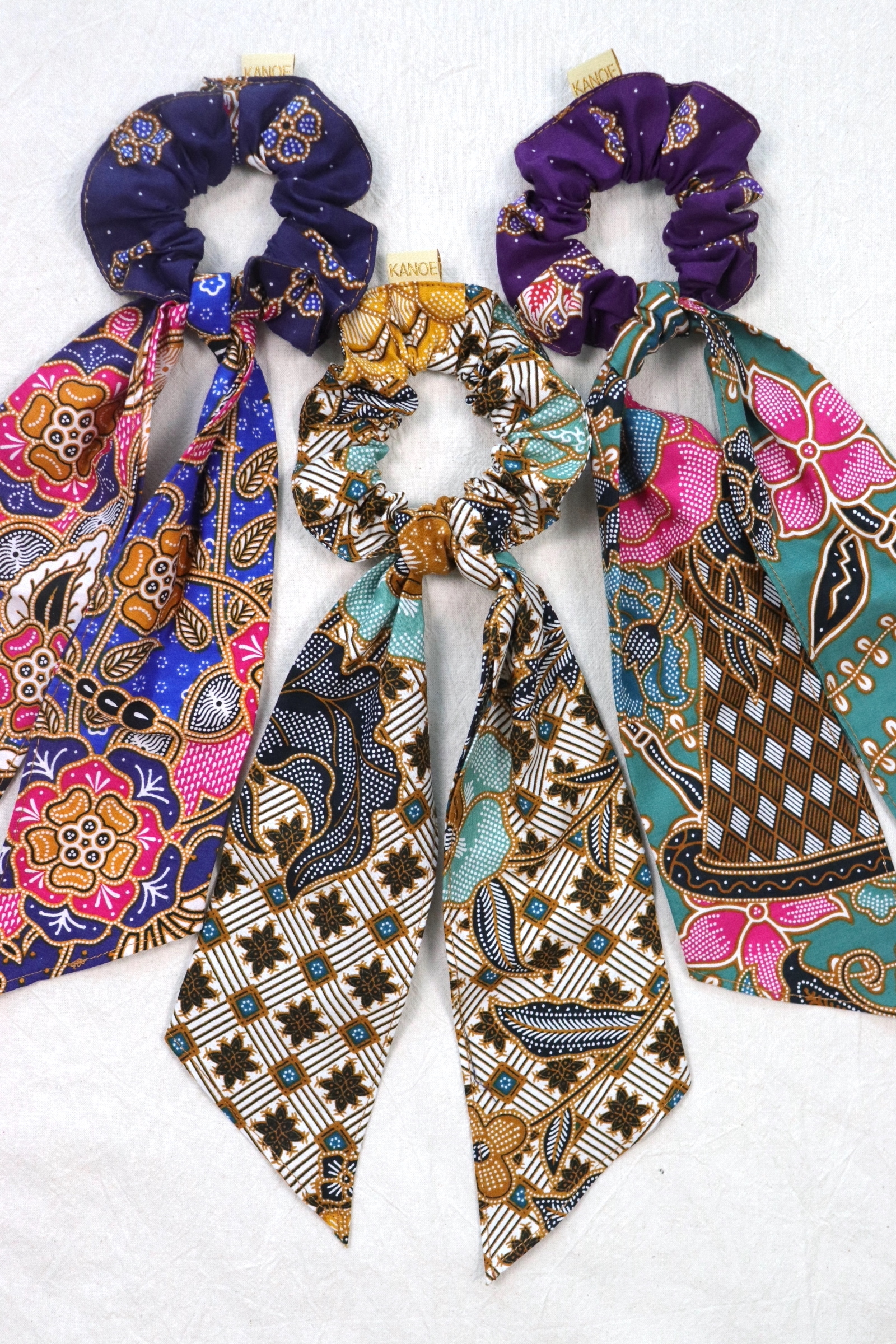 Batik Scrunchie w/ Ribbon [Set of 3] - Melodie