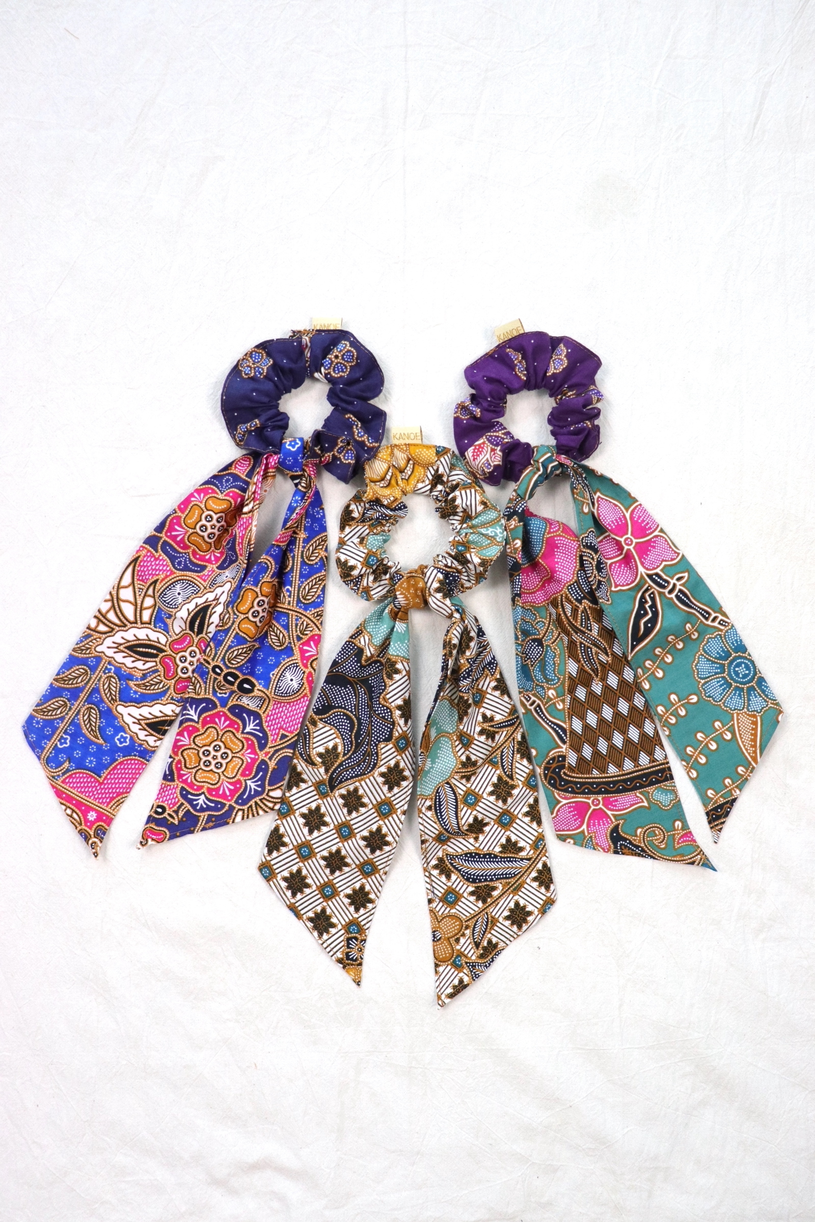 Batik Scrunchie w/ Ribbon [Set of 3] - Melodie