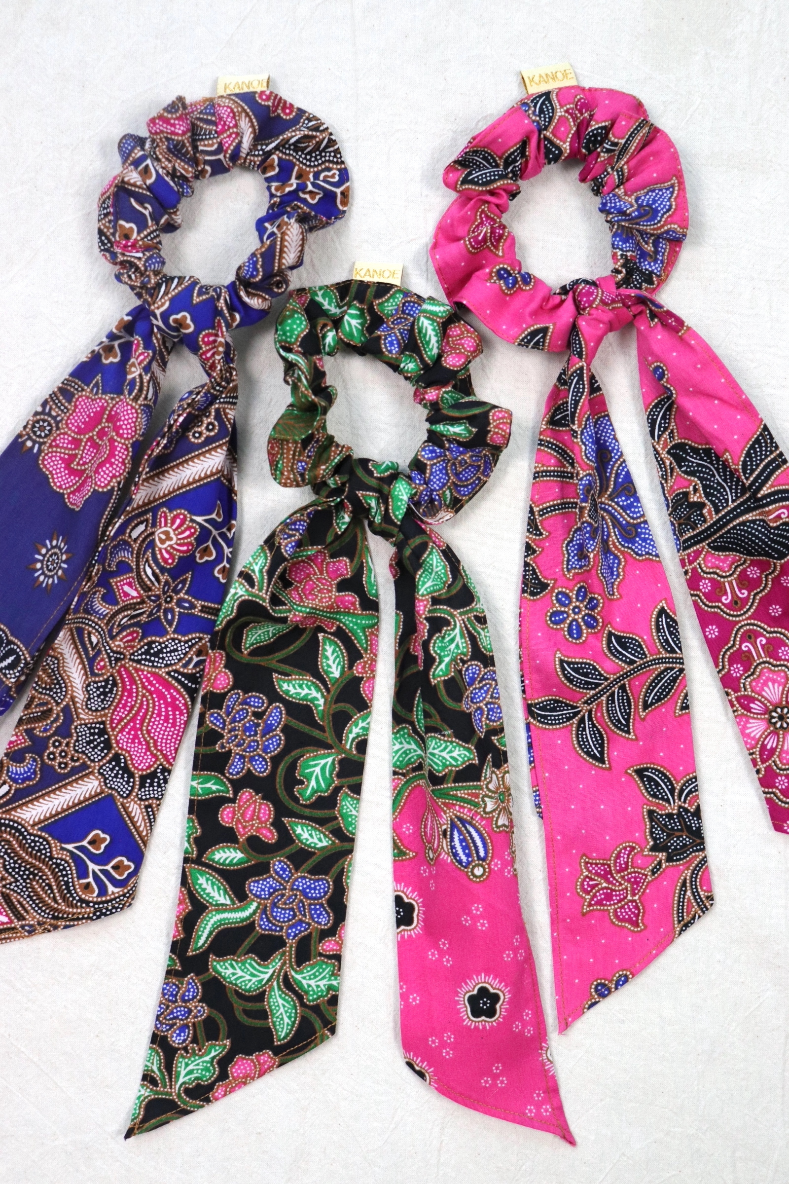 Batik Scrunchie w/ Ribbon [Set of 3] - Josie