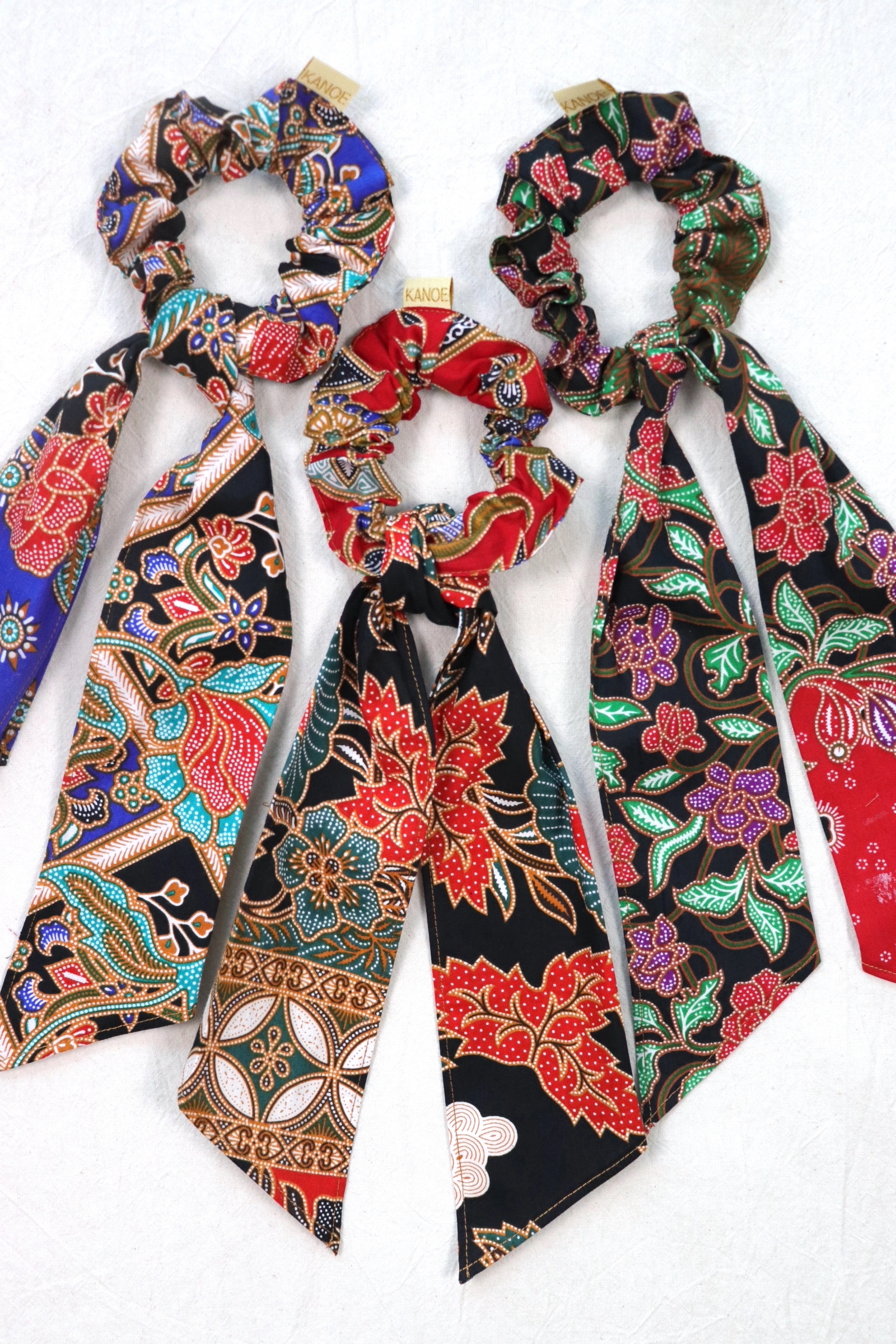 Batik Scrunchie w/ Ribbon [Set of 3] - Racquel