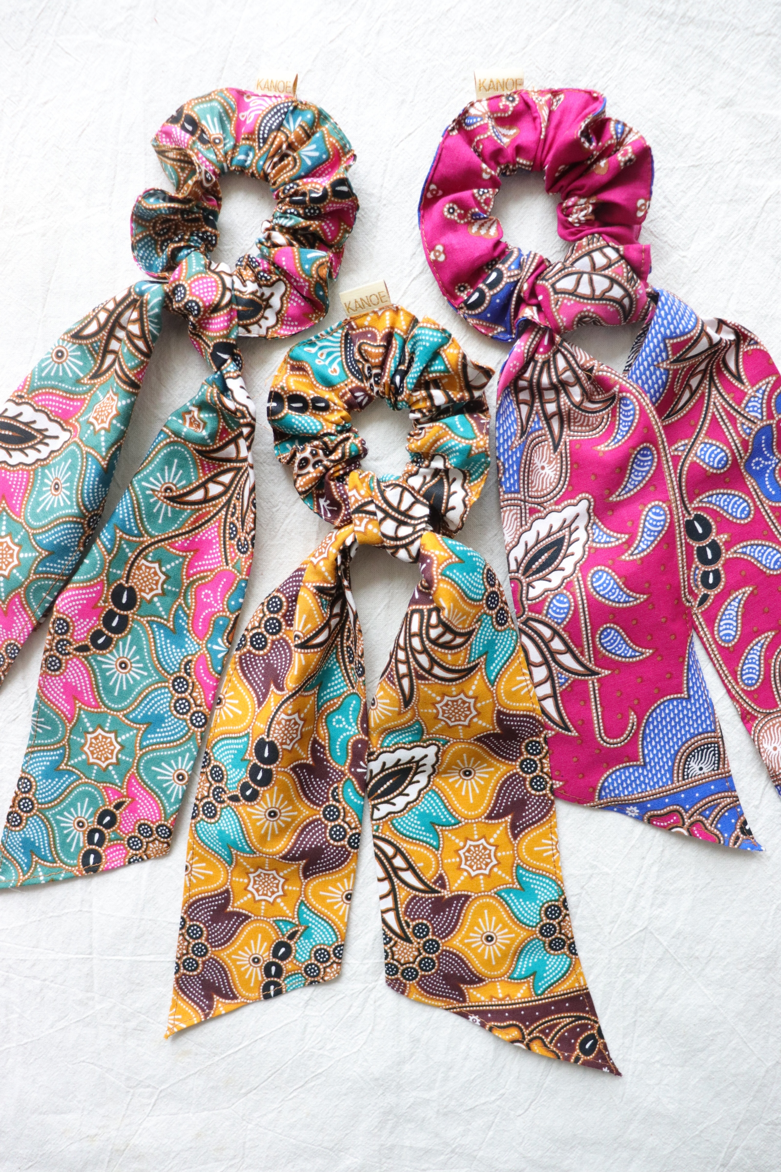 Batik Scrunchie w/ Ribbon [Set of 3] - Maisie