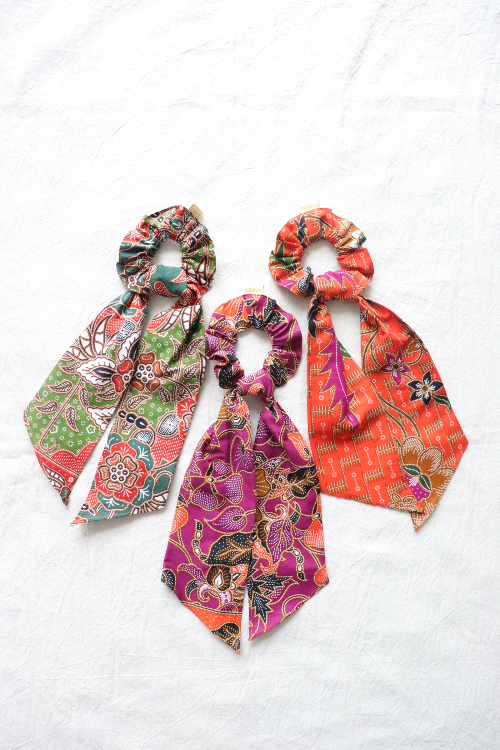Batik Scrunchie w/ Ribbon [Set of 3] - Delilah