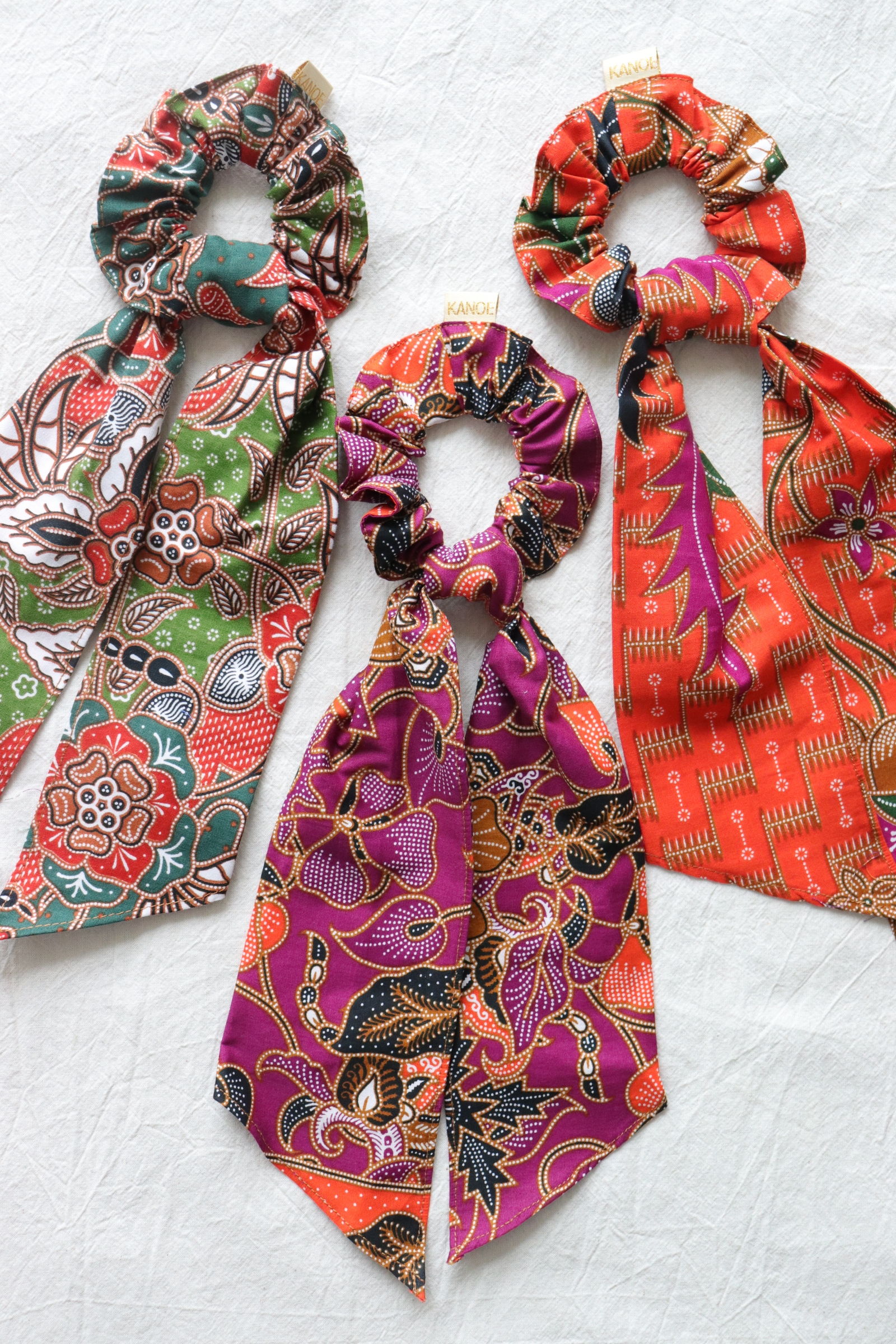 Batik Scrunchie w/ Ribbon [Set of 3] - Delilah