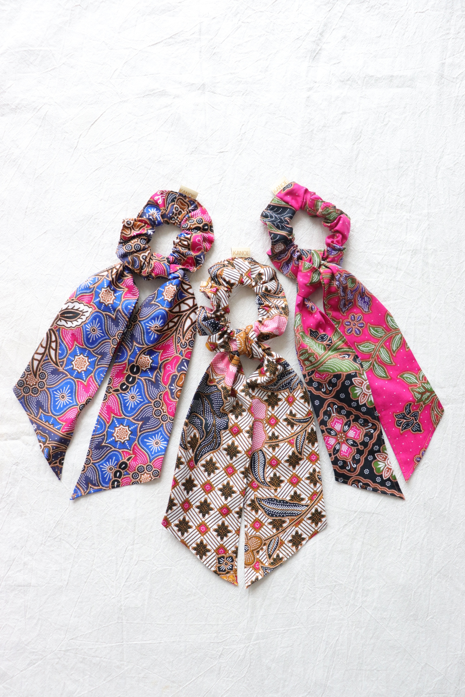 Batik Scrunchie w/ Ribbon [Set of 3] - Lyla