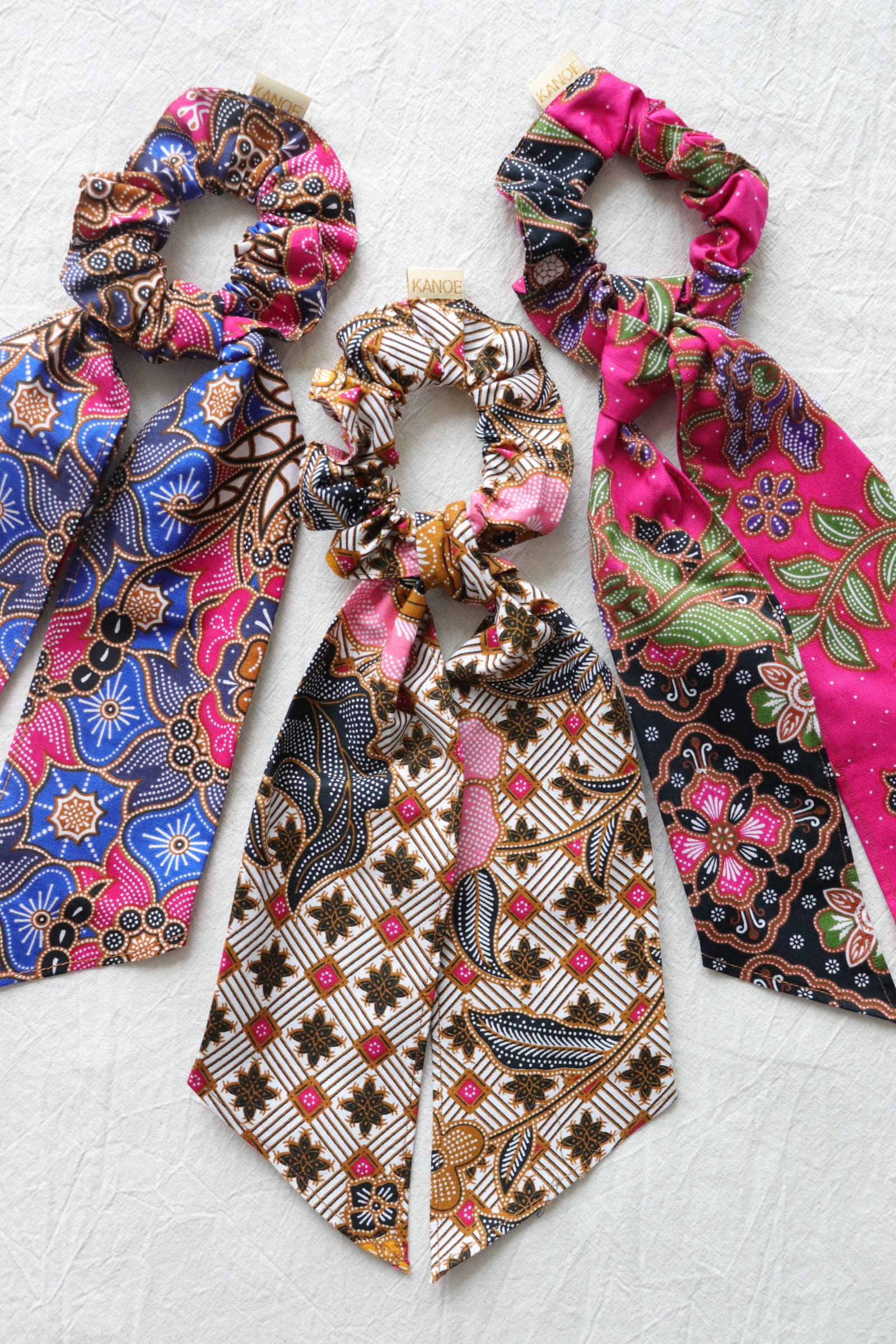 Batik Scrunchie w/ Ribbon [Set of 3] - Lyla