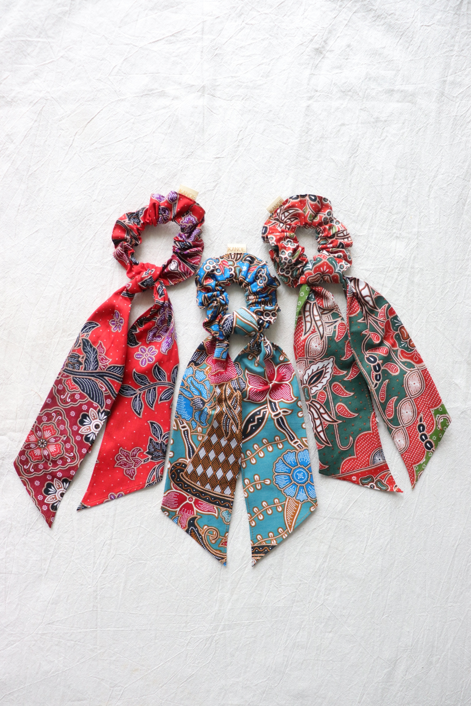 Batik Scrunchie w/ Ribbon [Set of 3] - Amaya