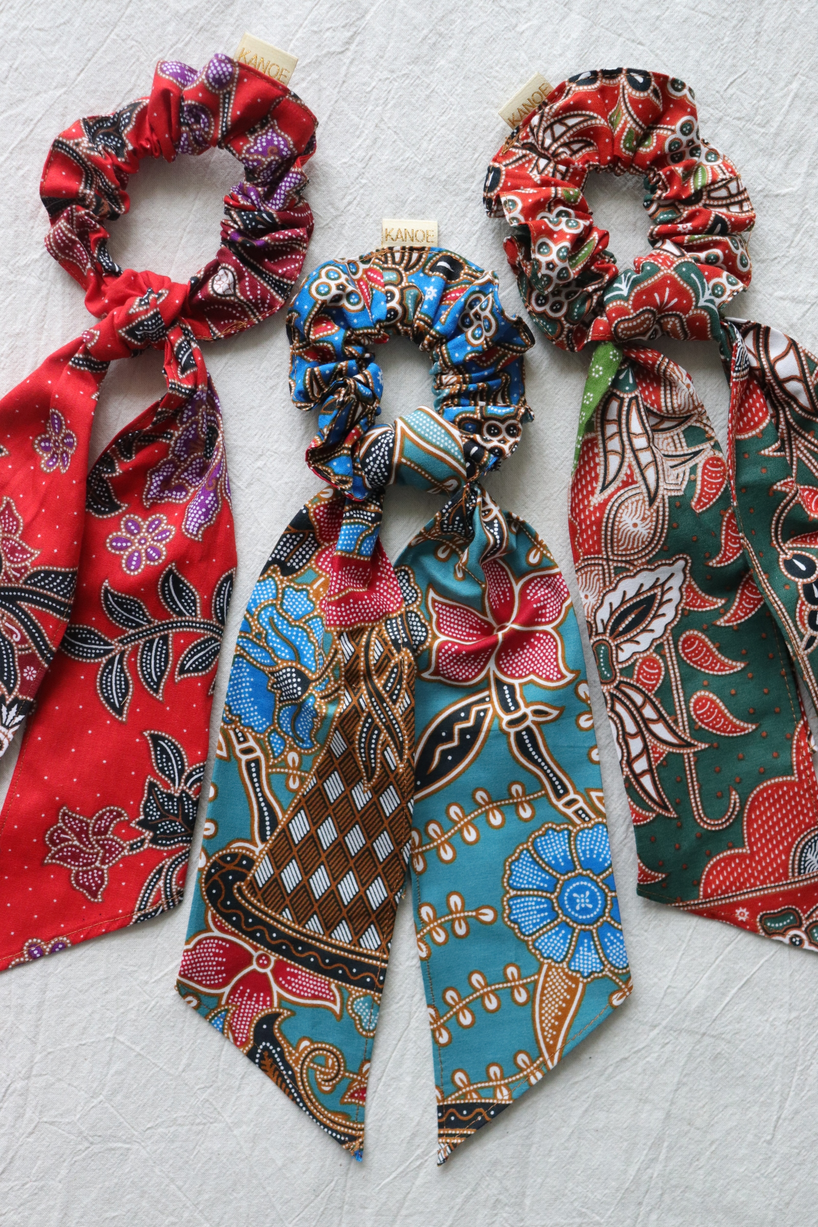 Batik Scrunchie w/ Ribbon [Set of 3] - Amaya