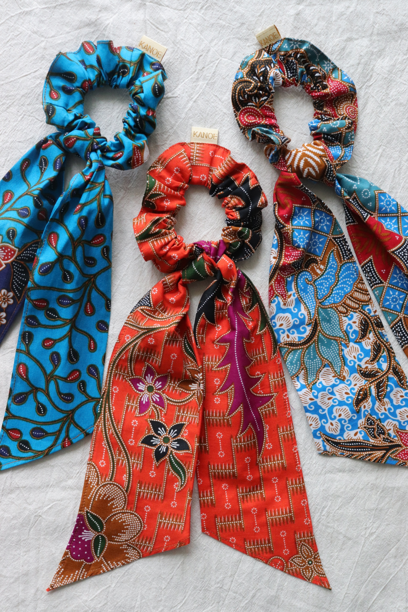 Batik Scrunchie w/ Ribbon [Set of 3] - Anastasia