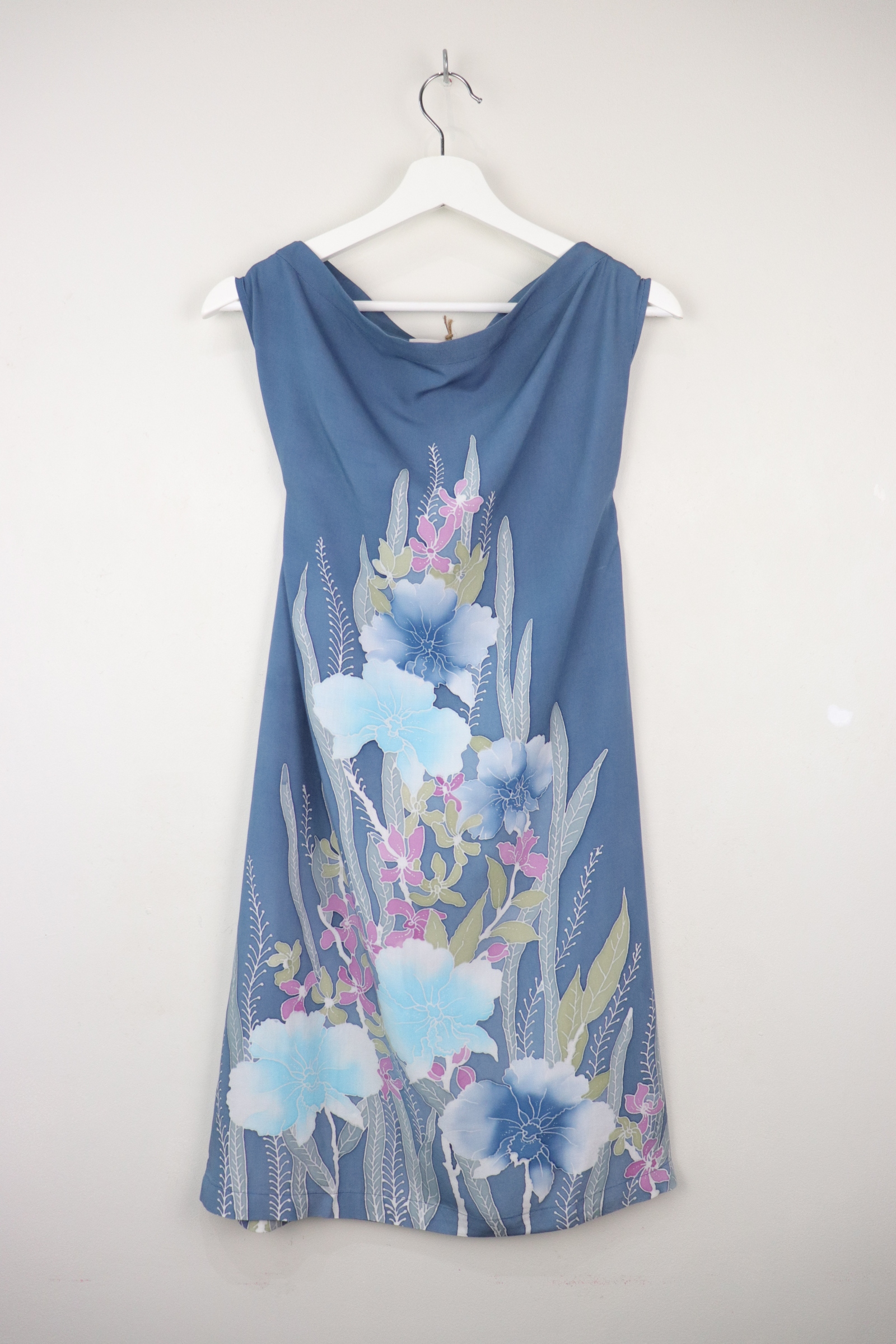 Batik Cowl Dress - Poppy Blues [HandPainted Batik]