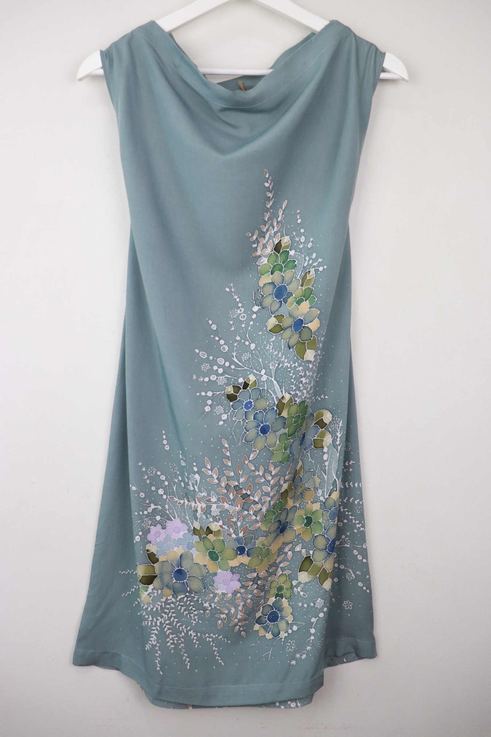 Batik Cowl Dress - Lady Dove [HandPainted Batik]