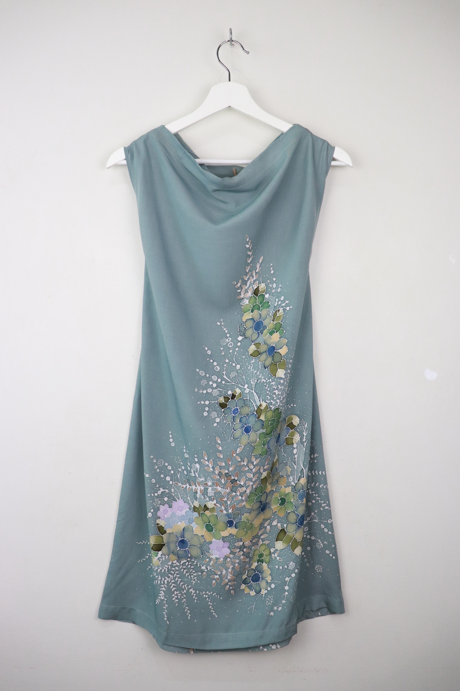 Batik Cowl Dress - Lady Dove [HandPainted Batik]