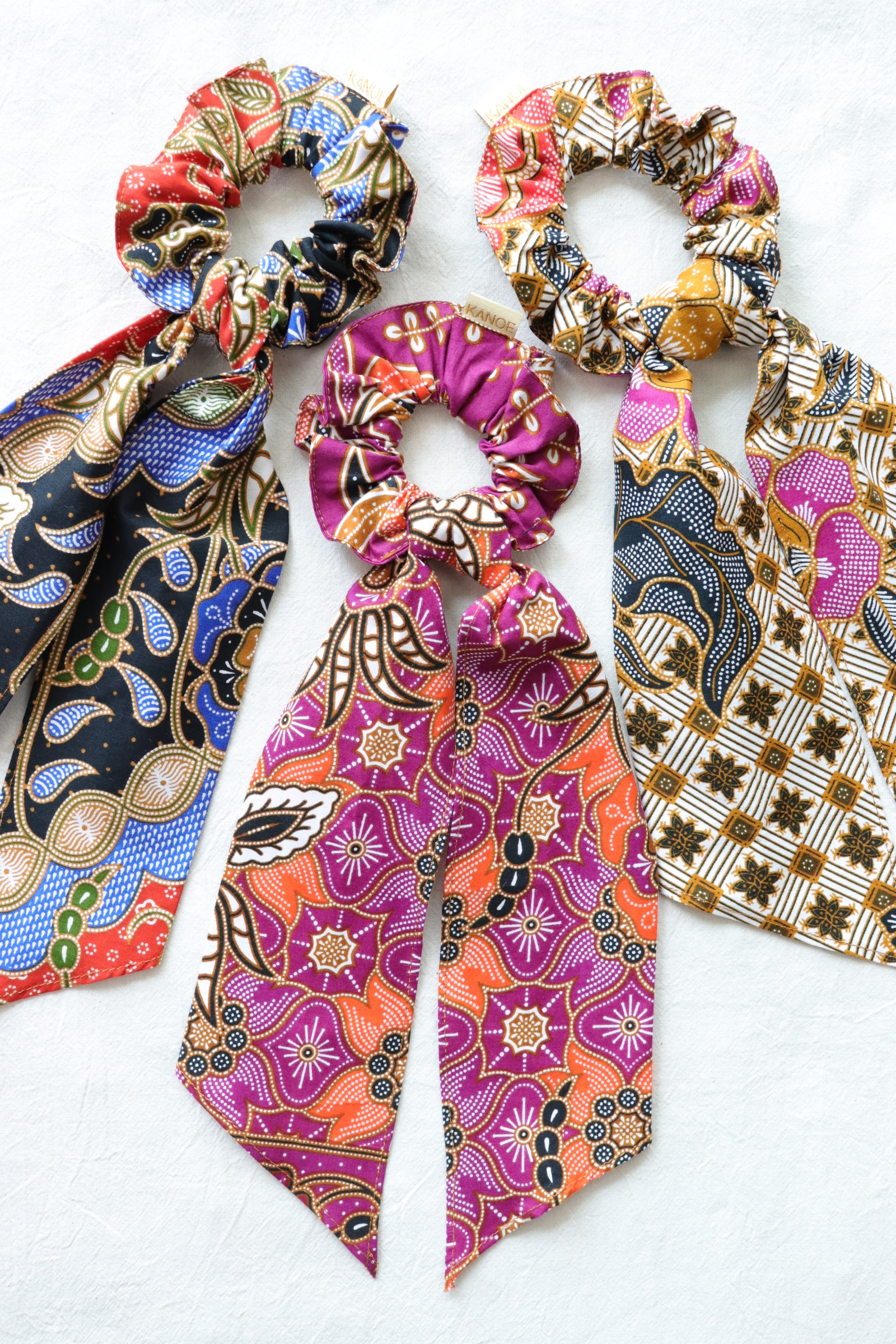 Batik Scrunchie w/ Ribbon [Set of 3] - Korra