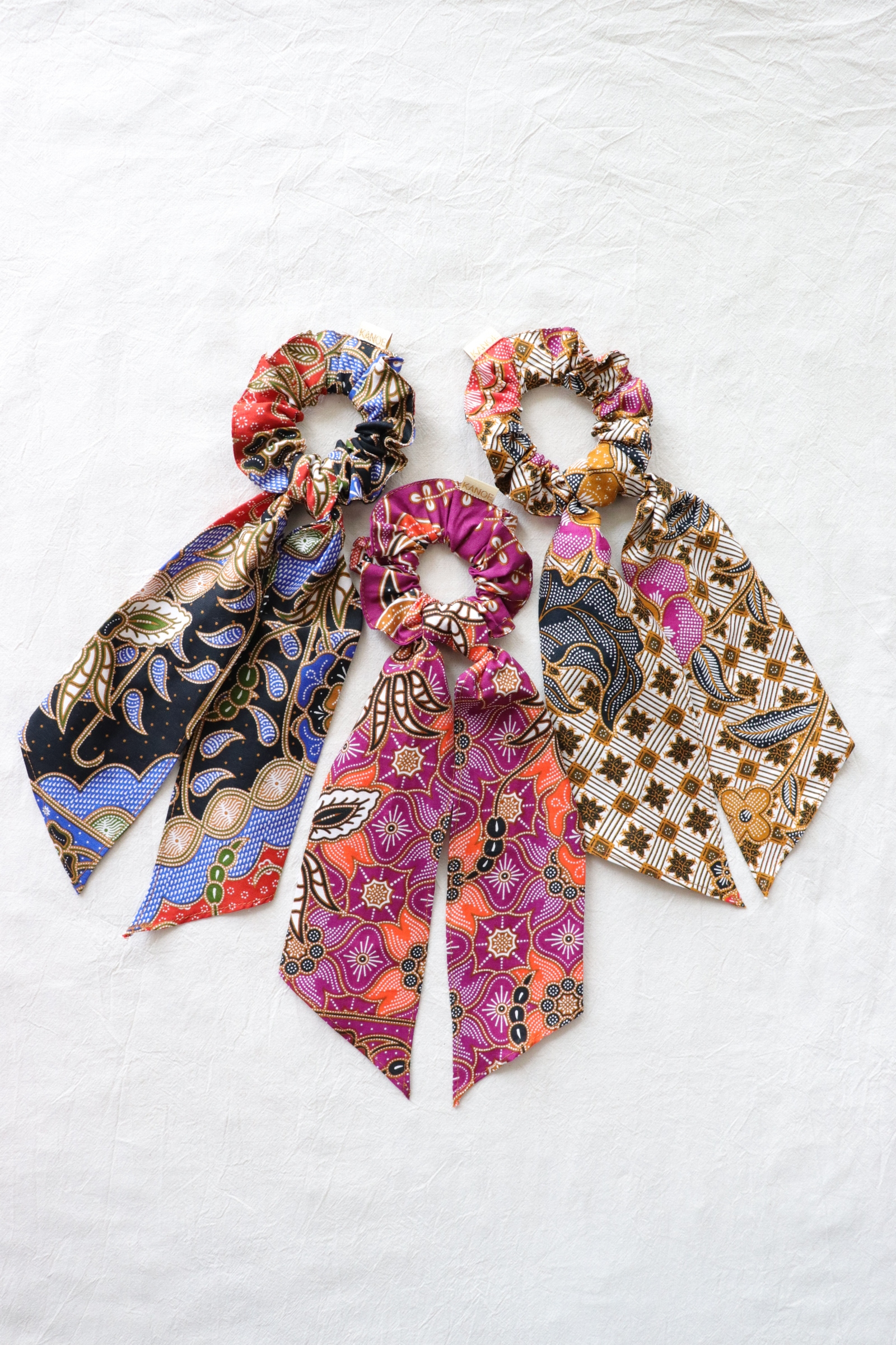 Batik Scrunchie w/ Ribbon [Set of 3] - Korra