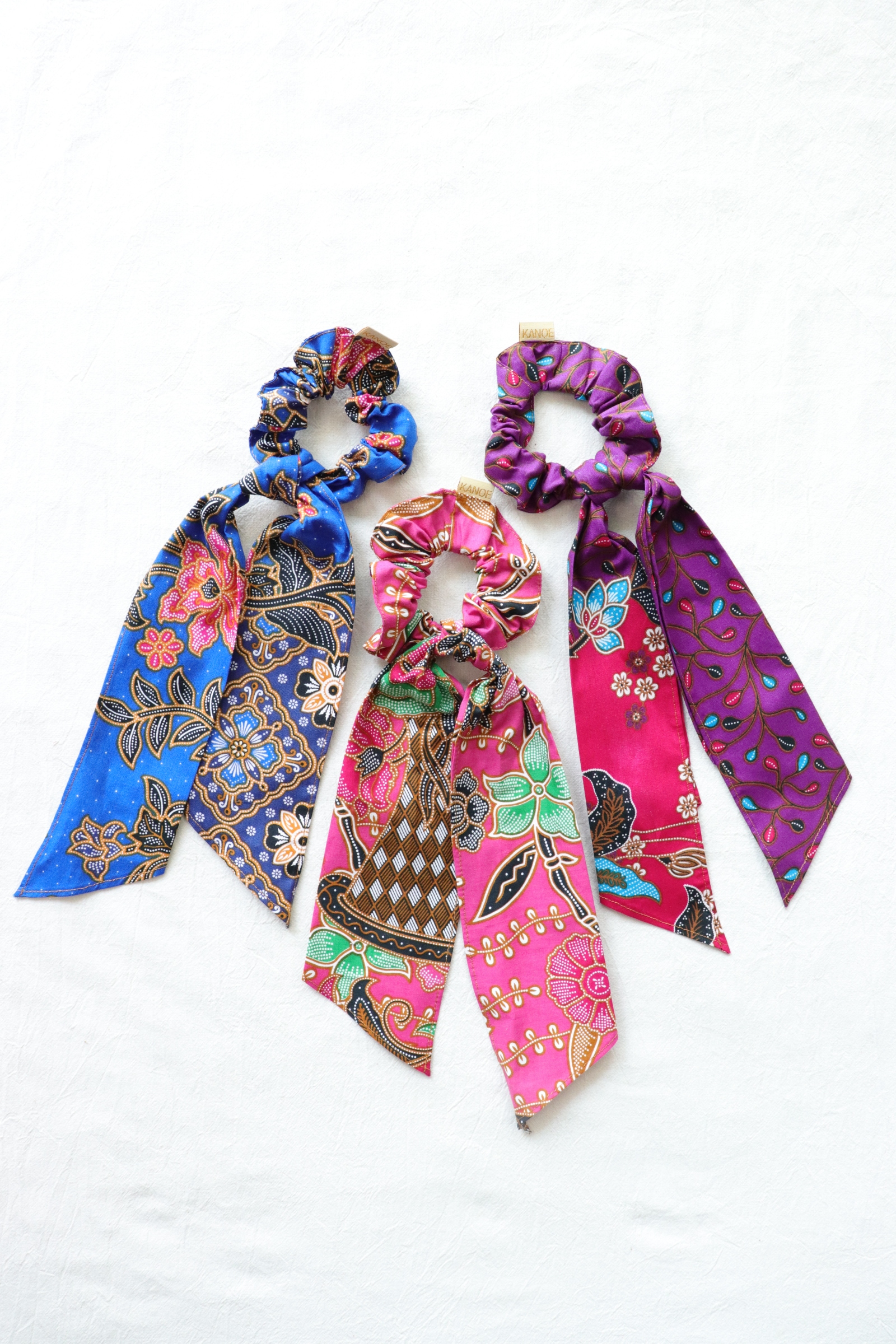 Batik Scrunchie w/ Ribbon [Set of 3] - Sophia