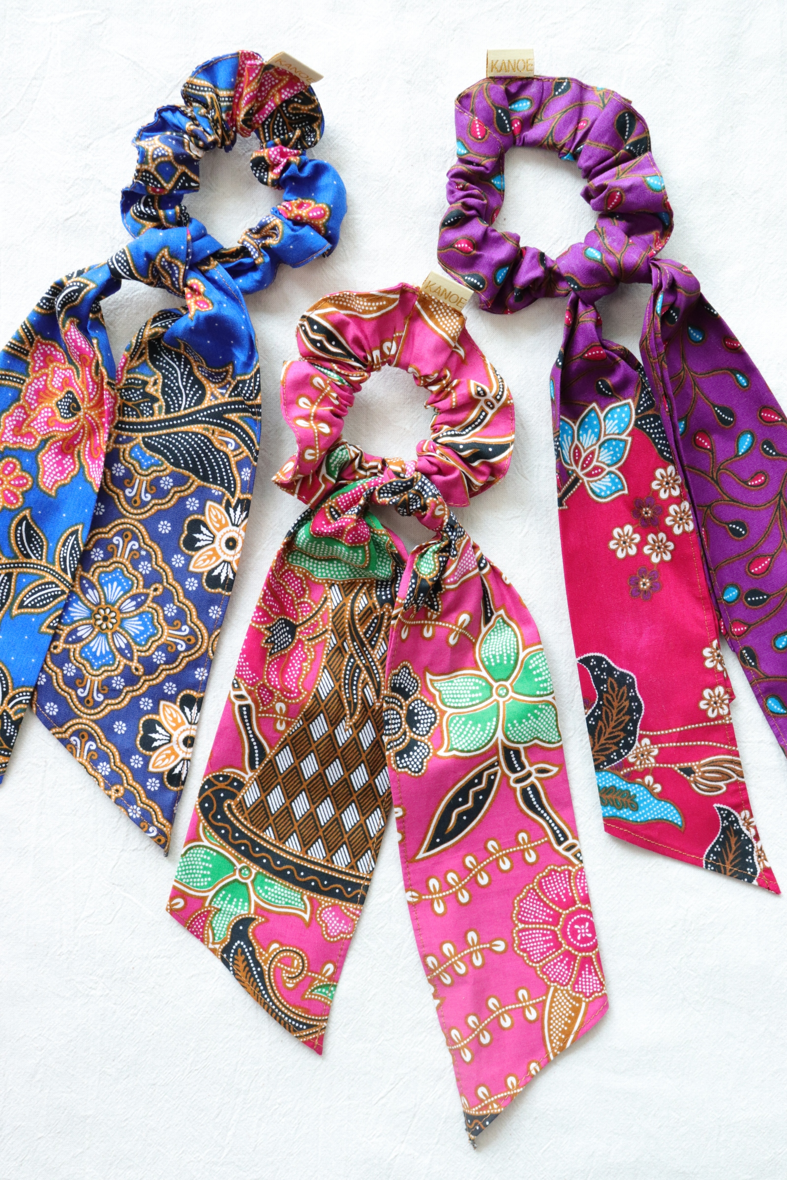 Batik Scrunchie w/ Ribbon [Set of 3] - Sophia
