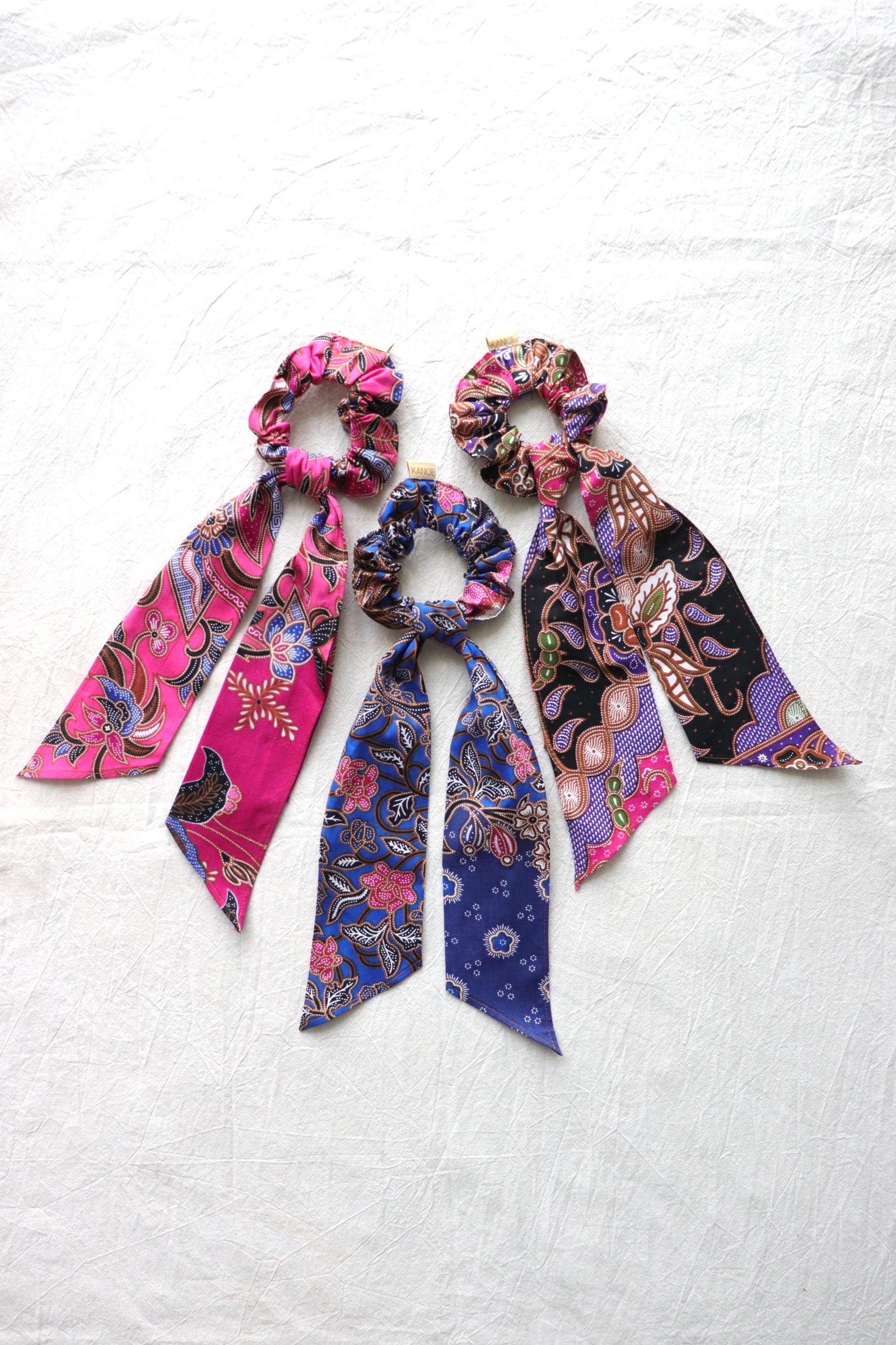 Batik Scrunchie w/ Ribbon [Set of 3] - Olivia