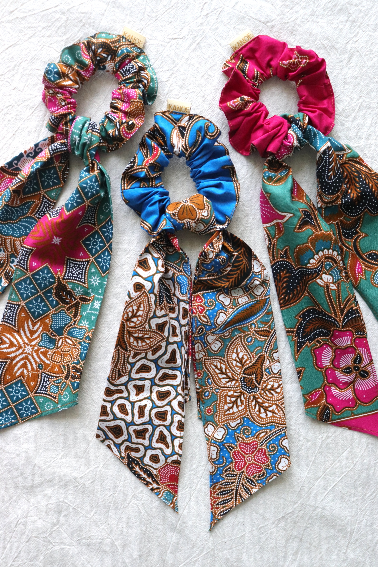 Batik Scrunchie w/ Ribbon [Set of 3] - Juliana