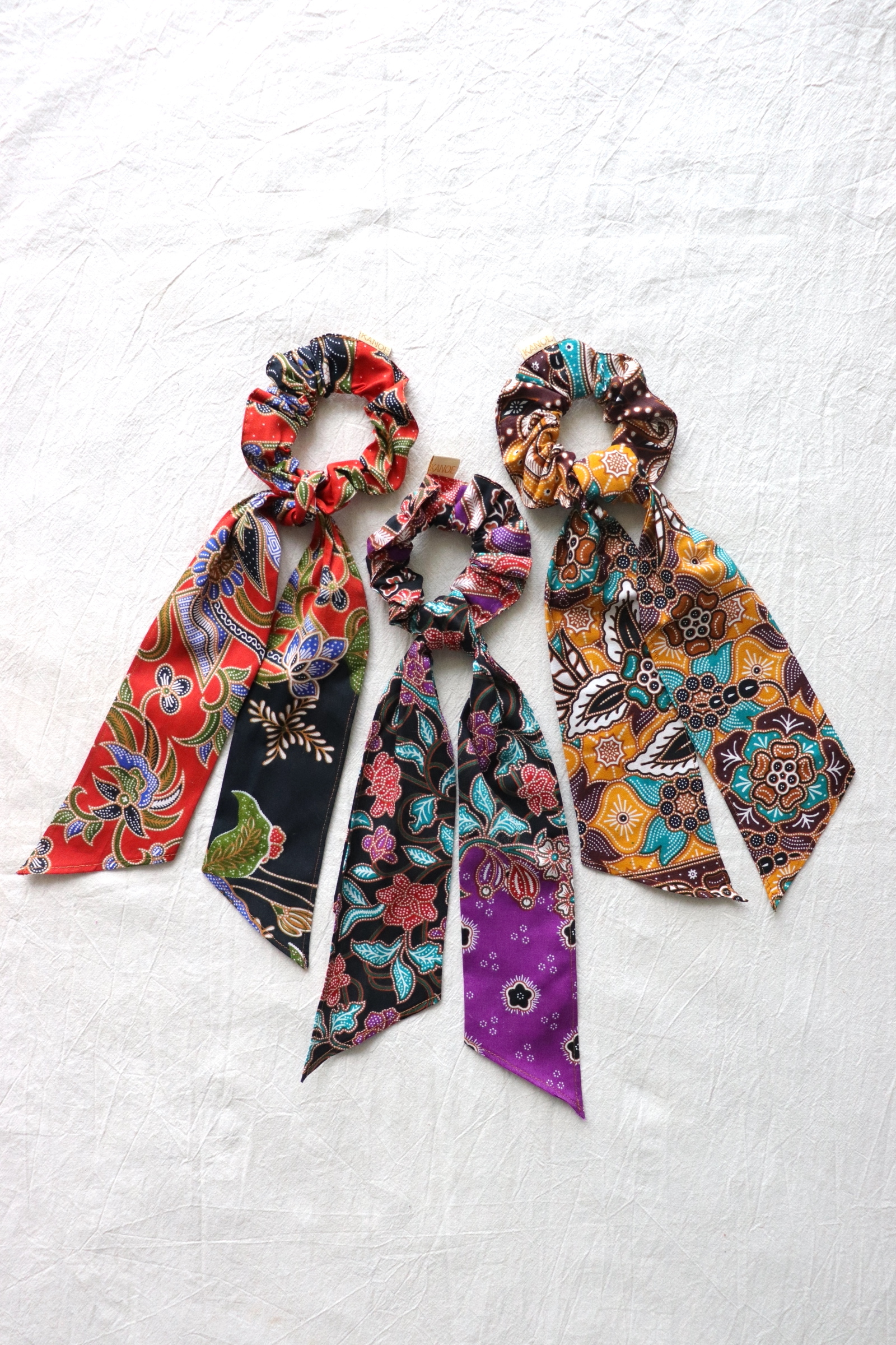 Batik Scrunchie w/ Ribbon [Set of 3] - Ayra