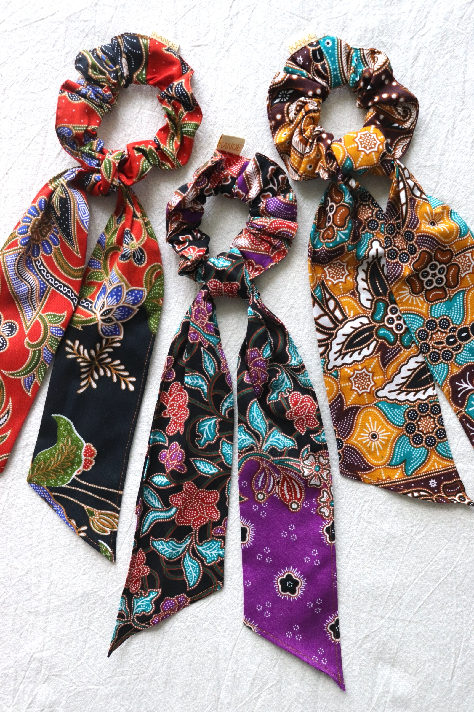 Batik Scrunchie w/ Ribbon [Set of 3] - Ayra