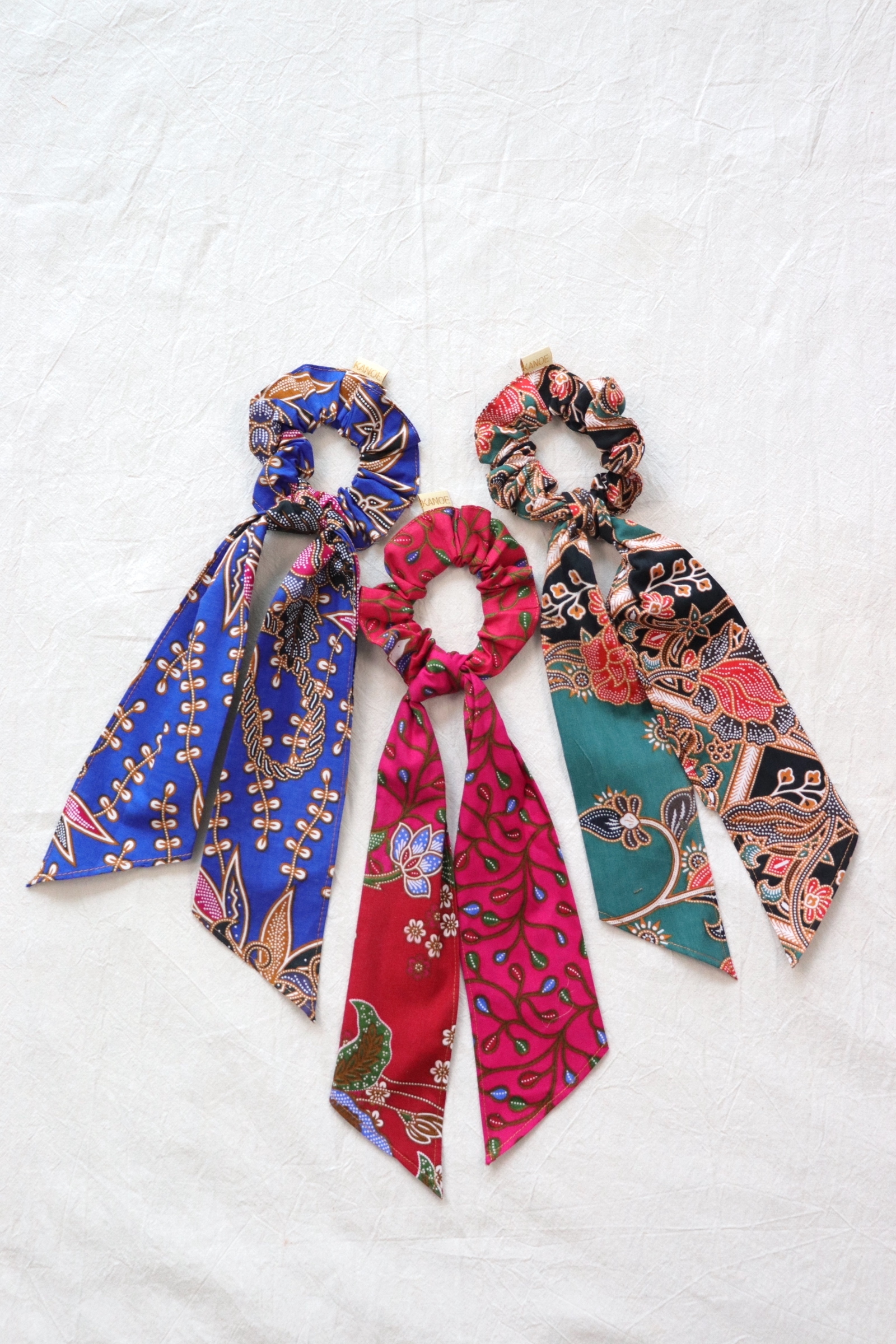 Batik Scrunchie w/ Ribbon [Set of 3] - Tessa