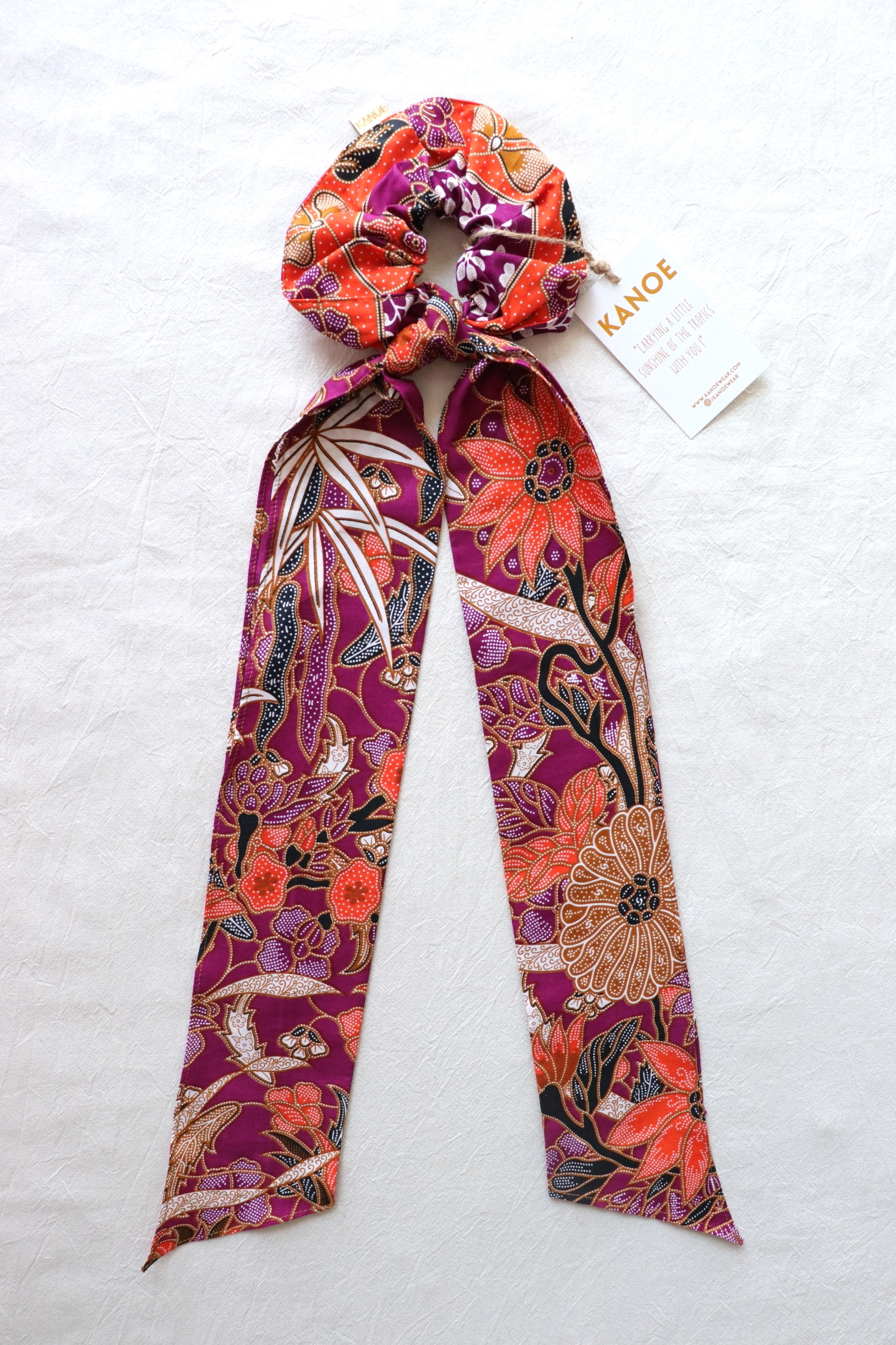 Maxi Batik Scrunchie w/ Ribbon - Grape Girl