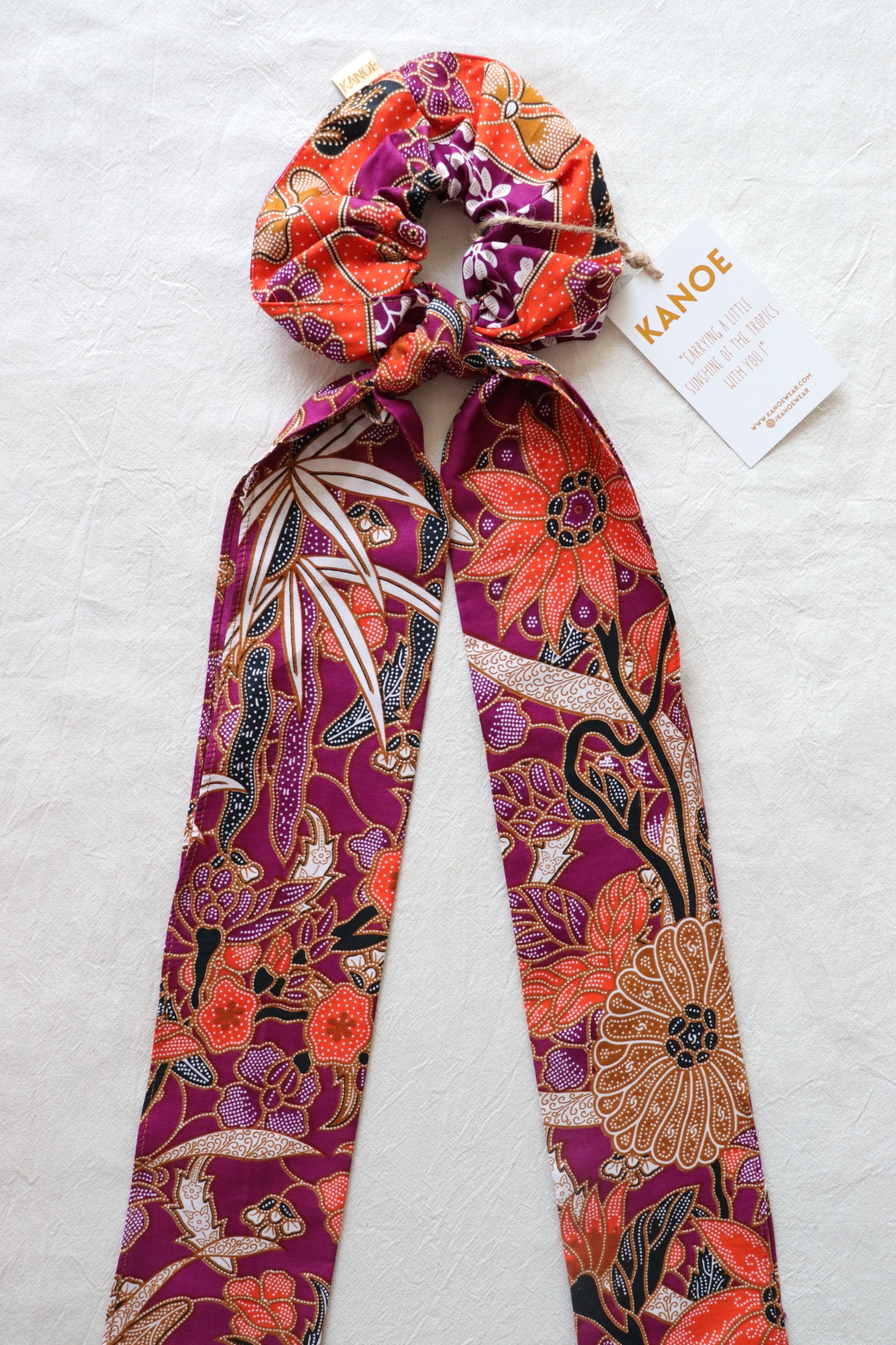Maxi Batik Scrunchie w/ Ribbon - Grape Girl