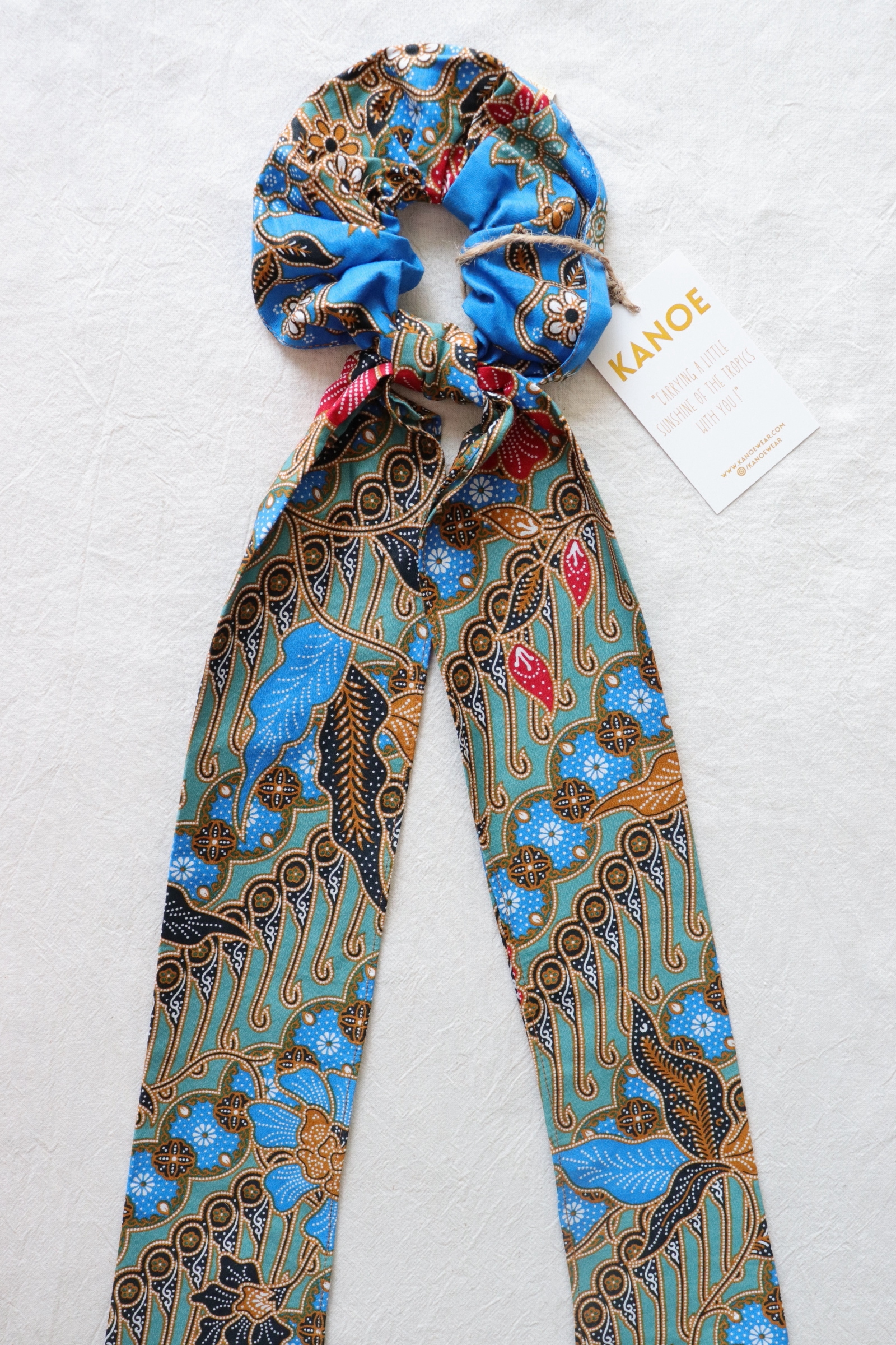 Maxi Batik Scrunchie w/ Ribbon - Starry Sky