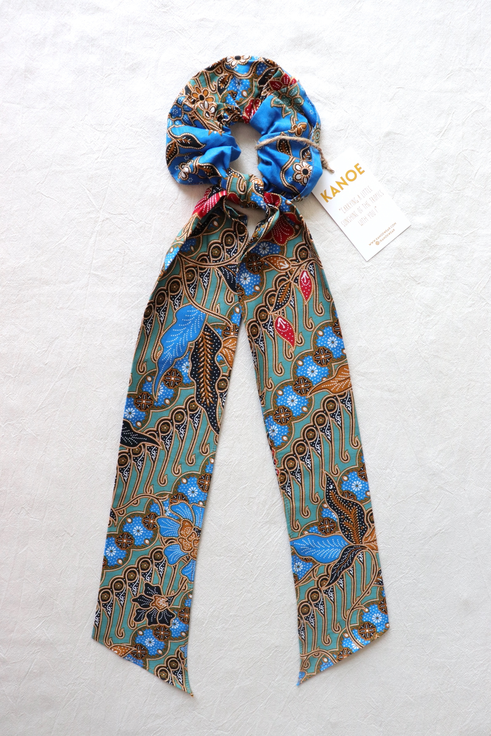 Maxi Batik Scrunchie w/ Ribbon - Starry Sky