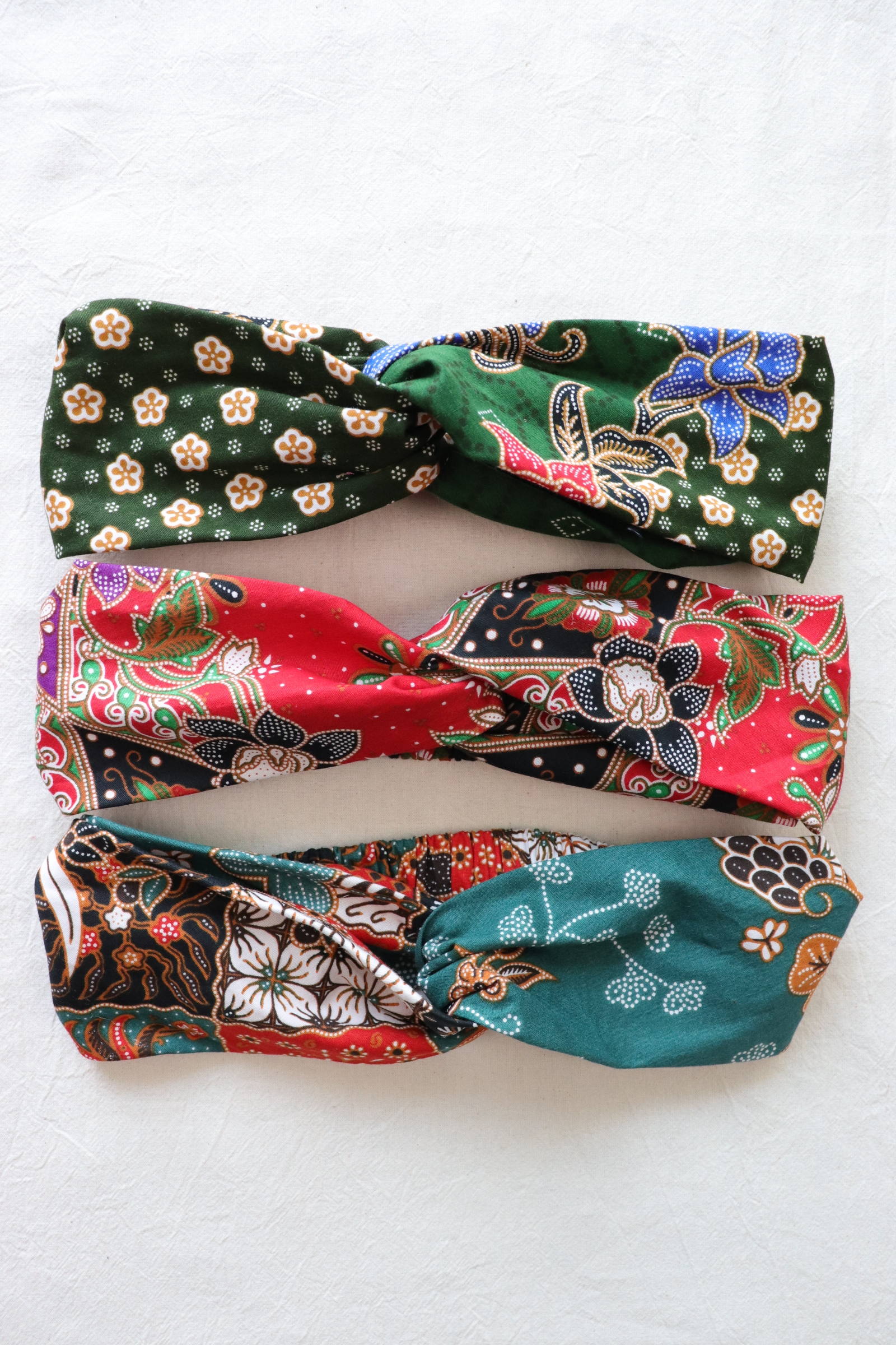 Crossover Batik Headbands [Set of 3] - Kuih Seri Muka