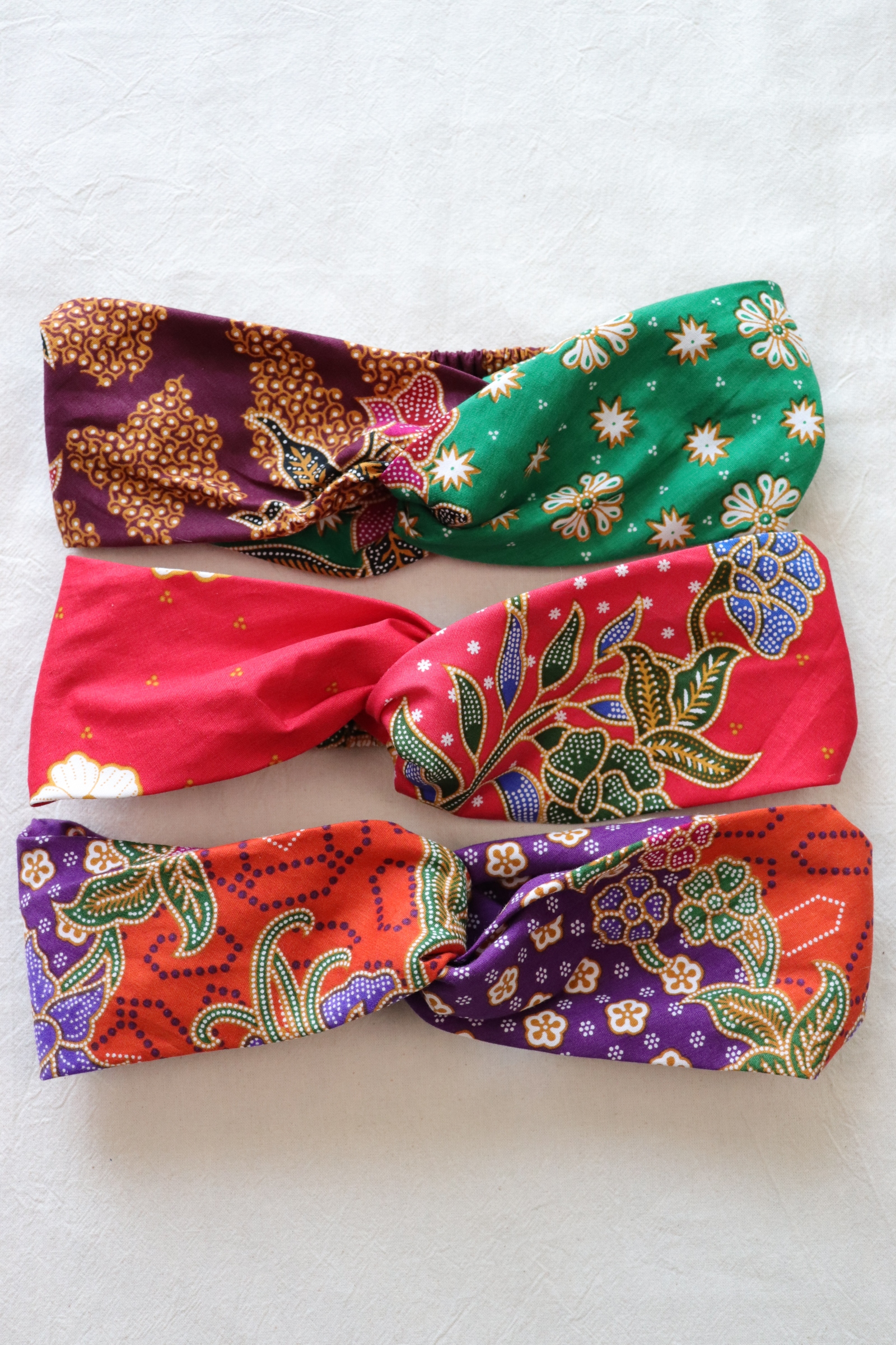 Crossover Batik Headbands [Set of 3] - Kek Lapis