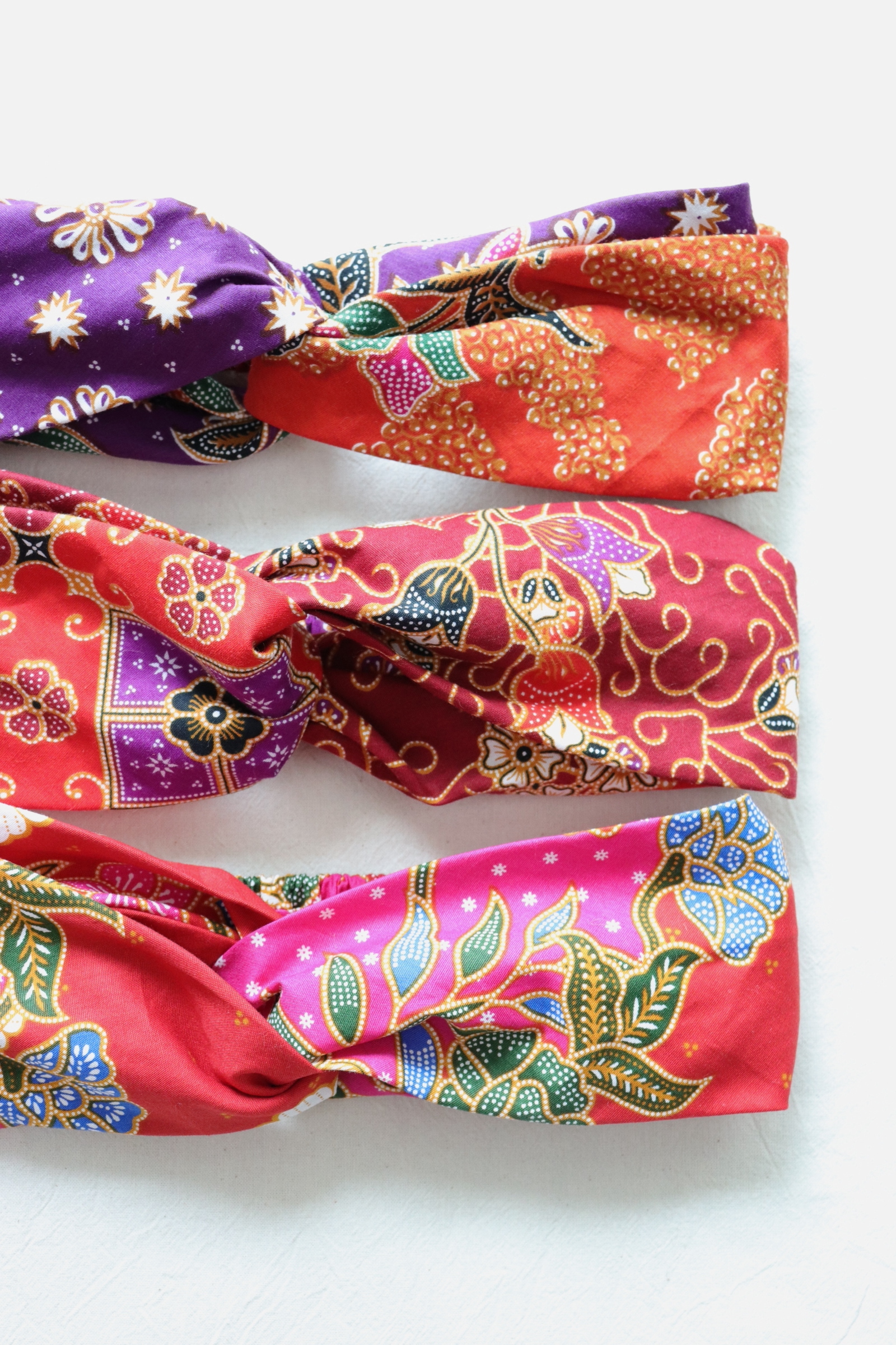 Crossover Batik Headbands [Set of 3] - Sagu Merah