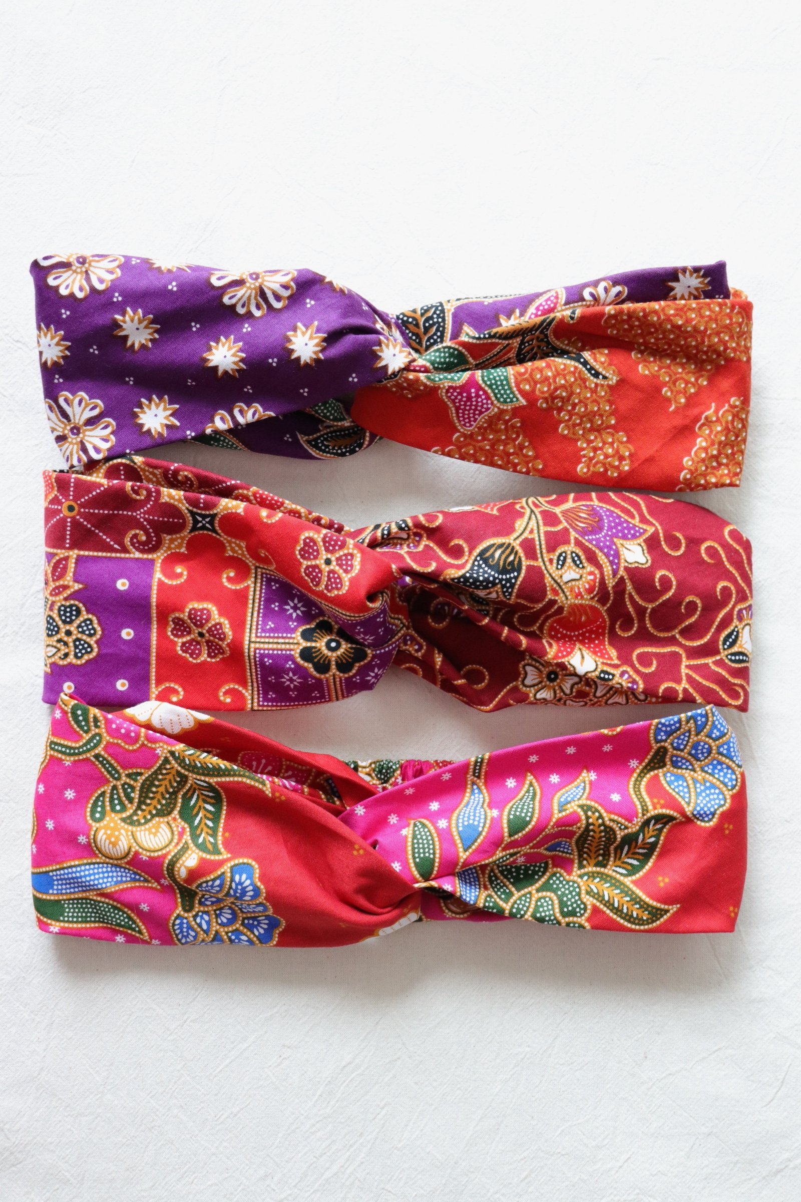 Crossover Batik Headbands [Set of 3] - Sagu Merah