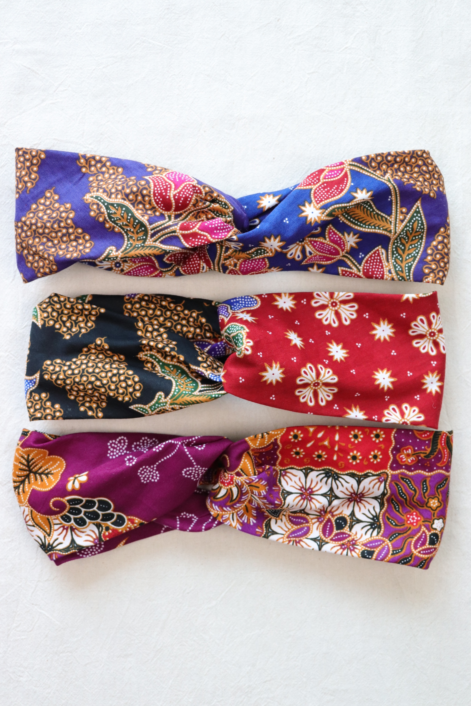 Crossover Batik Headbands [Set of 3] - Kuih Keladi