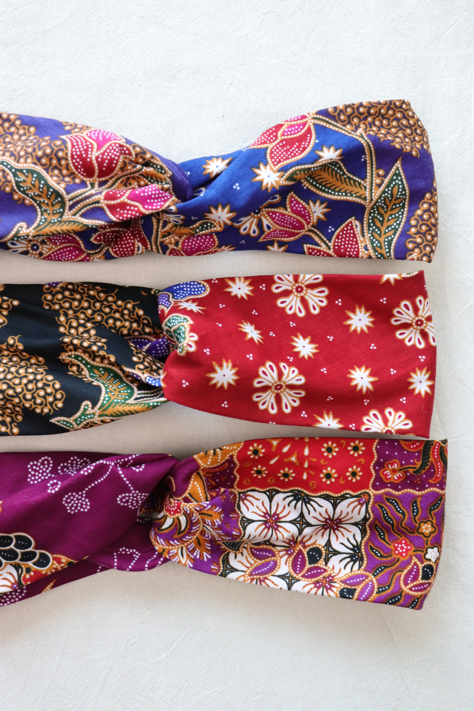 Crossover Batik Headbands [Set of 3] - Kuih Keladi