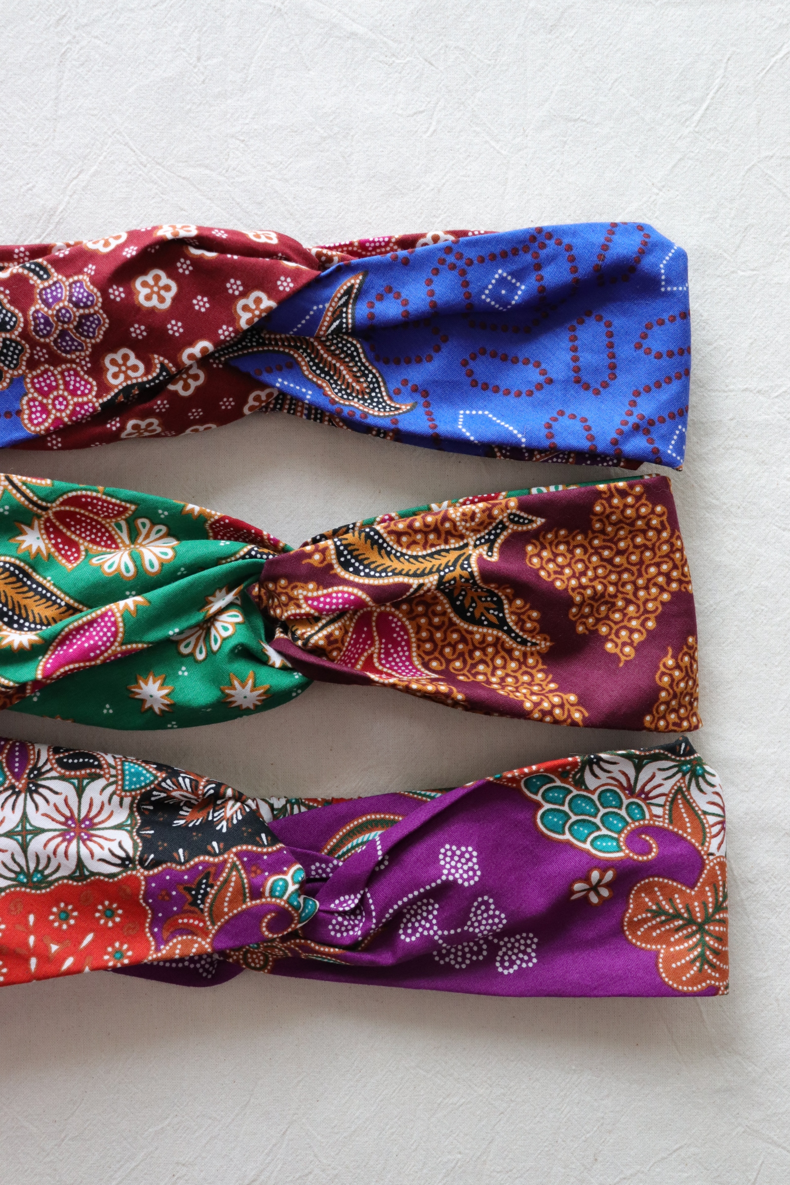 Crossover Batik Headbands [Set of 3] - Bingka Keladi