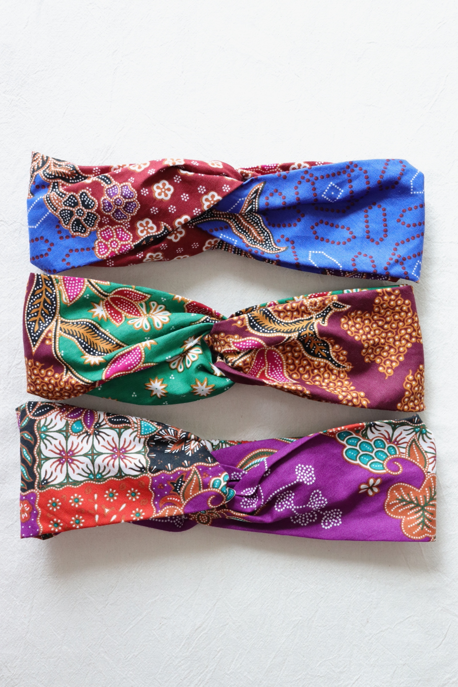 Crossover Batik Headbands [Set of 3] - Bingka Keladi