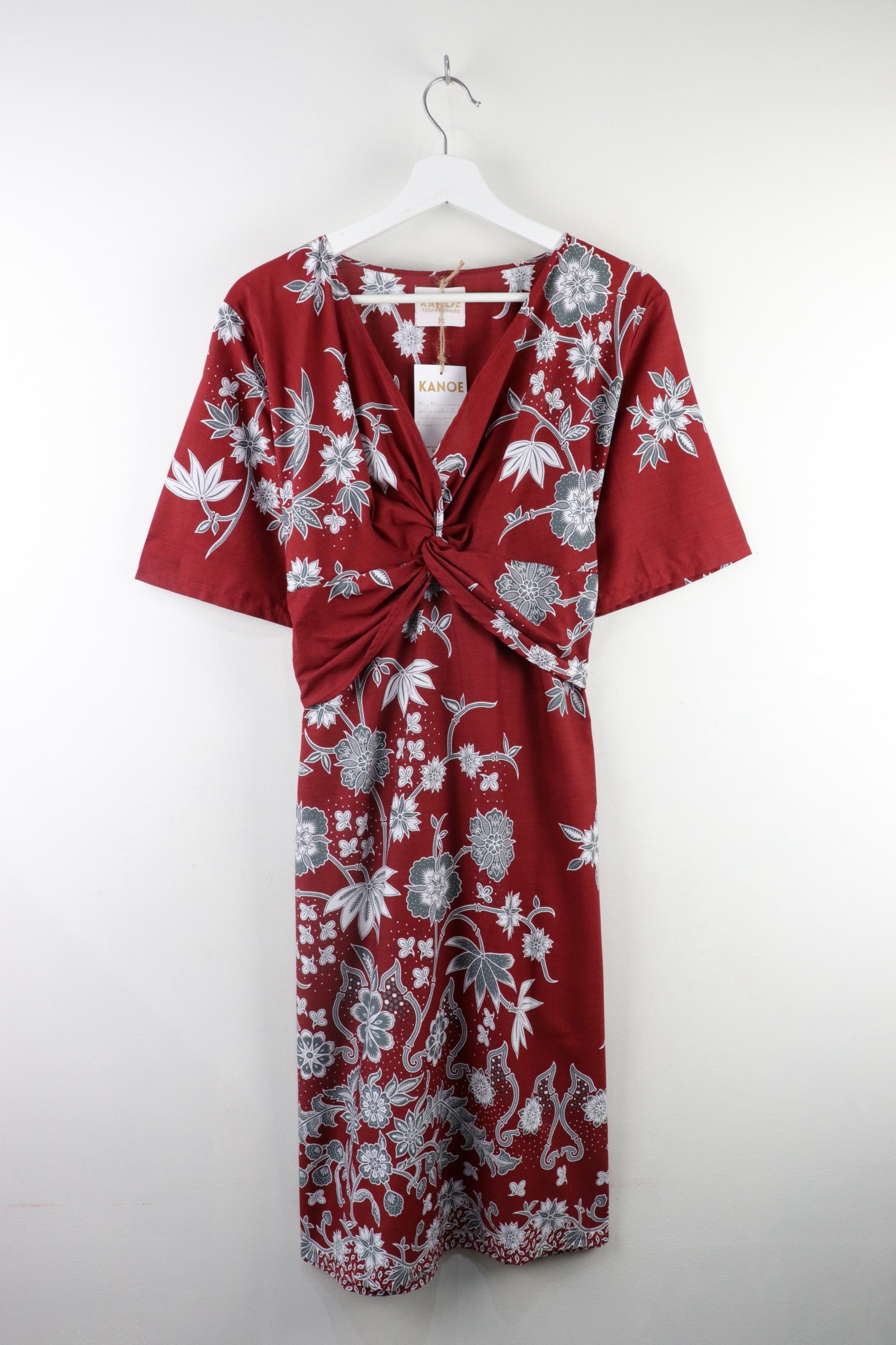 Twisted Front Dress - Rose Rosso