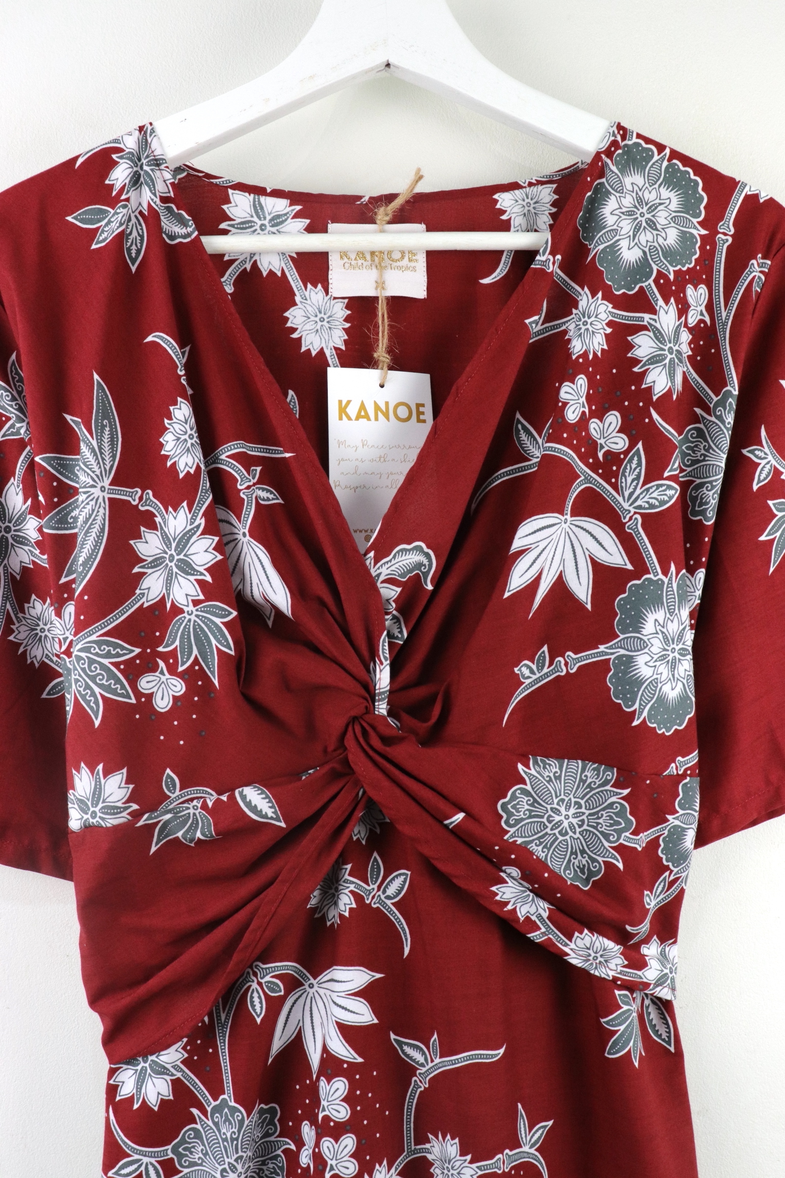 Twisted Front Dress - Rose Rosso