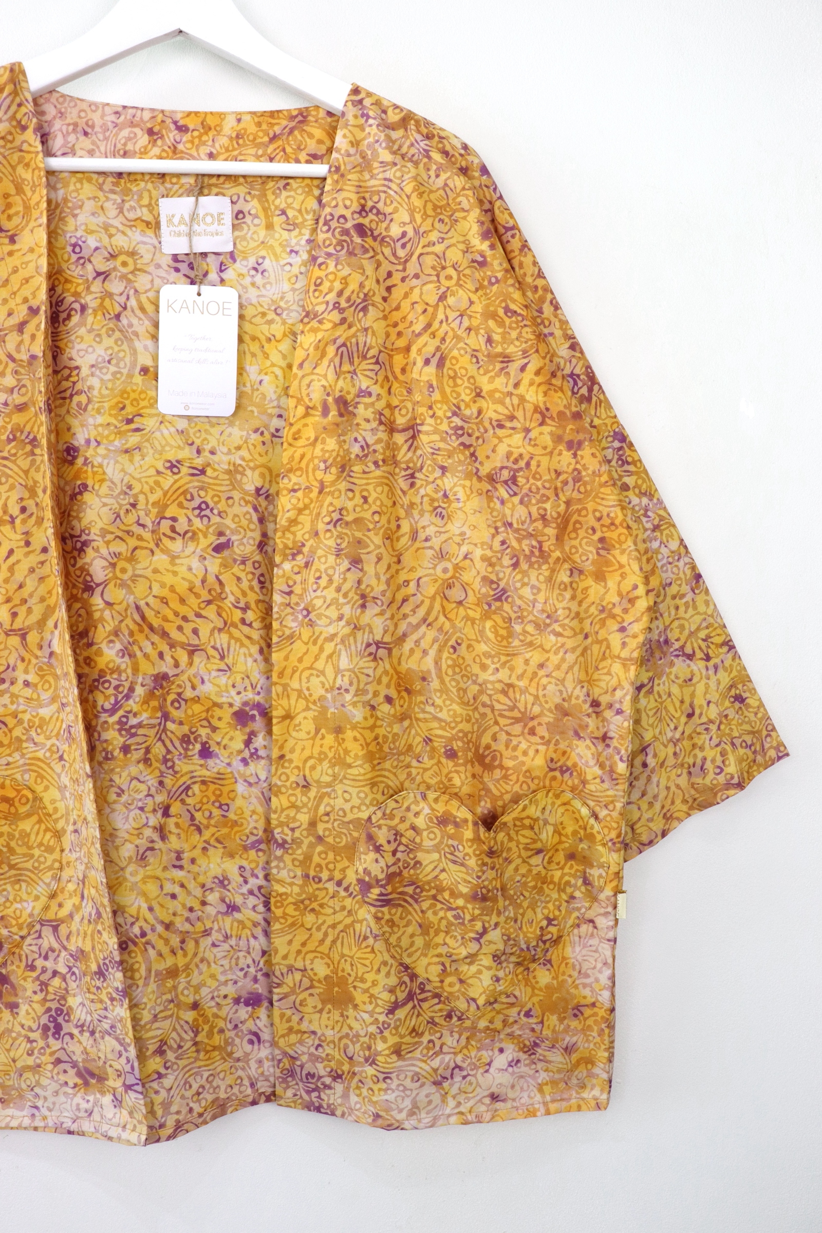Kimono Basic Heart Pockets - Mango Sorbet [ Handmade ]