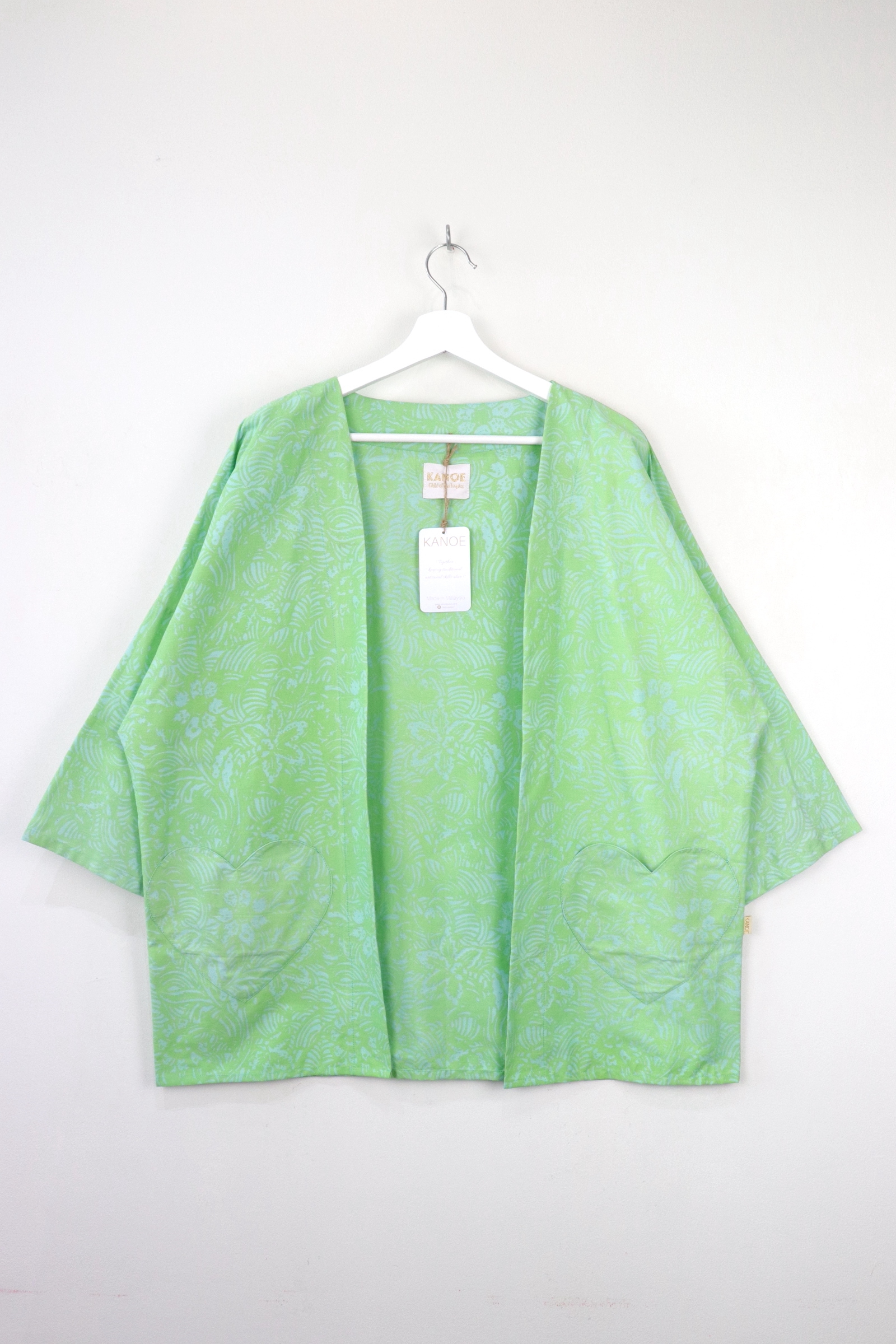Kimono Basic Heart Pockets - Pistachio Cream [ Handmade ]