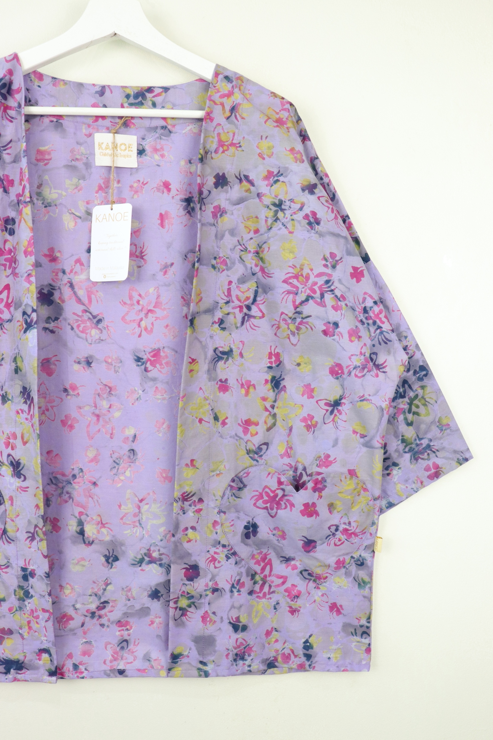 Kimono Basic Heart Pockets - Lavender Drop [ Handmade ]
