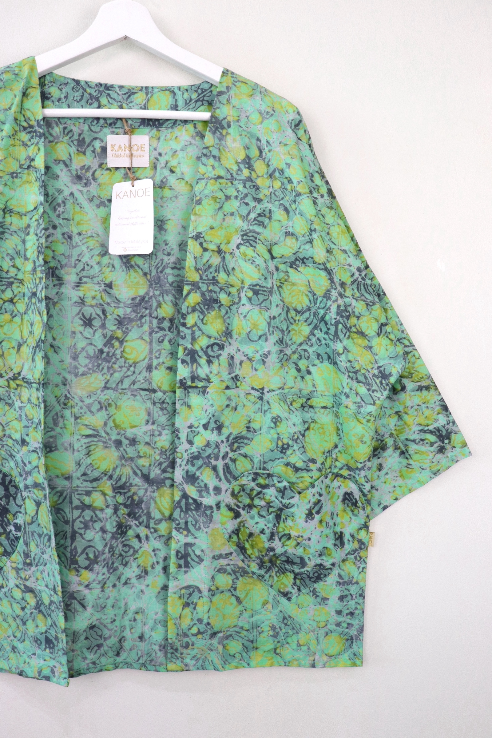 Kimono Basic Heart Pockets - Mint Candy [ Handmade ]