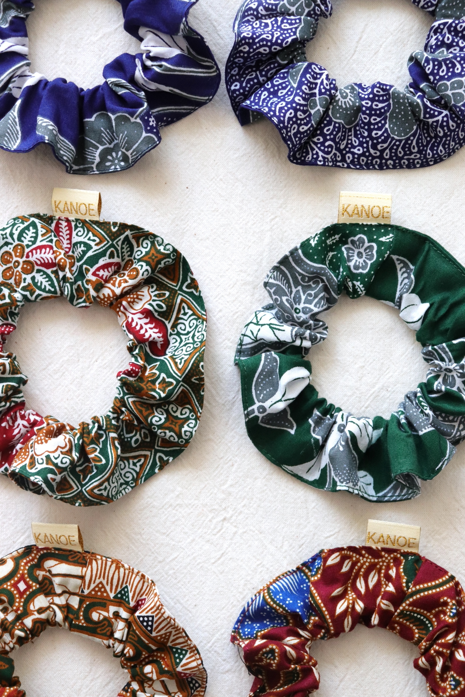 Batik Scrunchies [Set of 6] - Black Forest