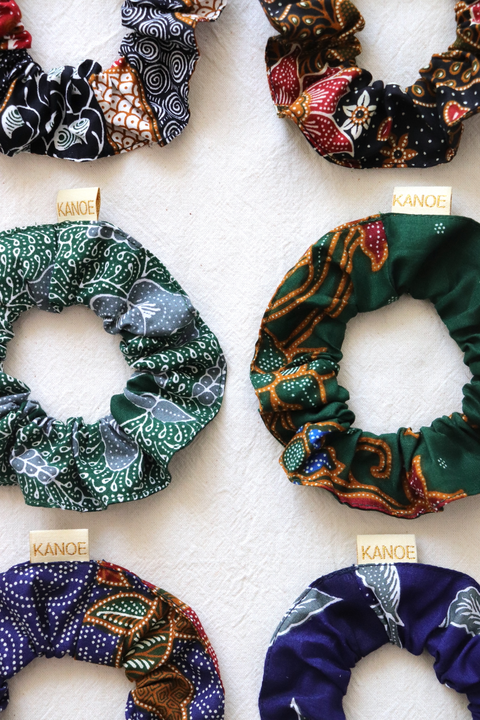 Batik Scrunchies [Set of 6] - Keylime Pie