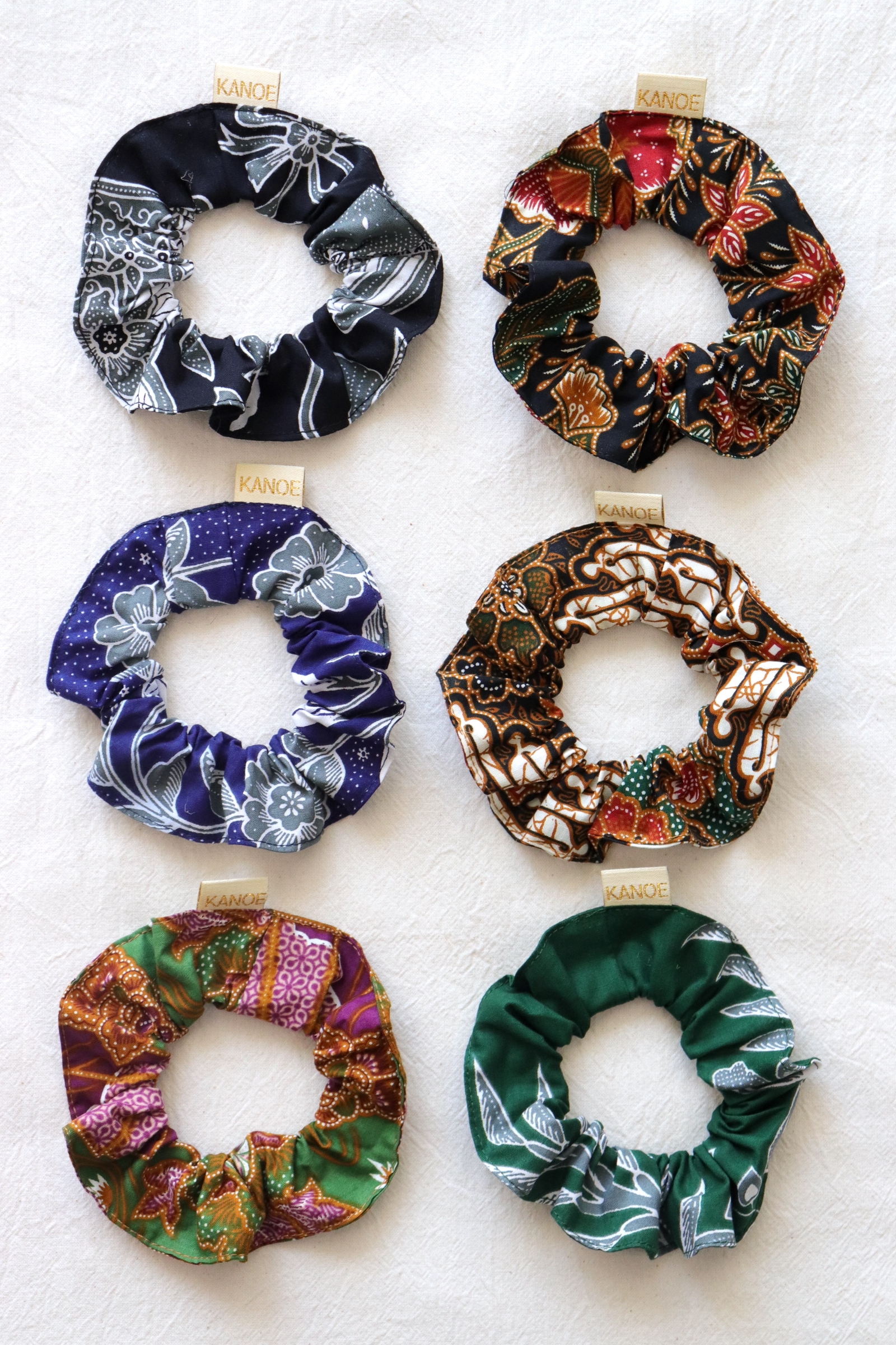 Batik Scrunchies [Set of 6] - Éclair