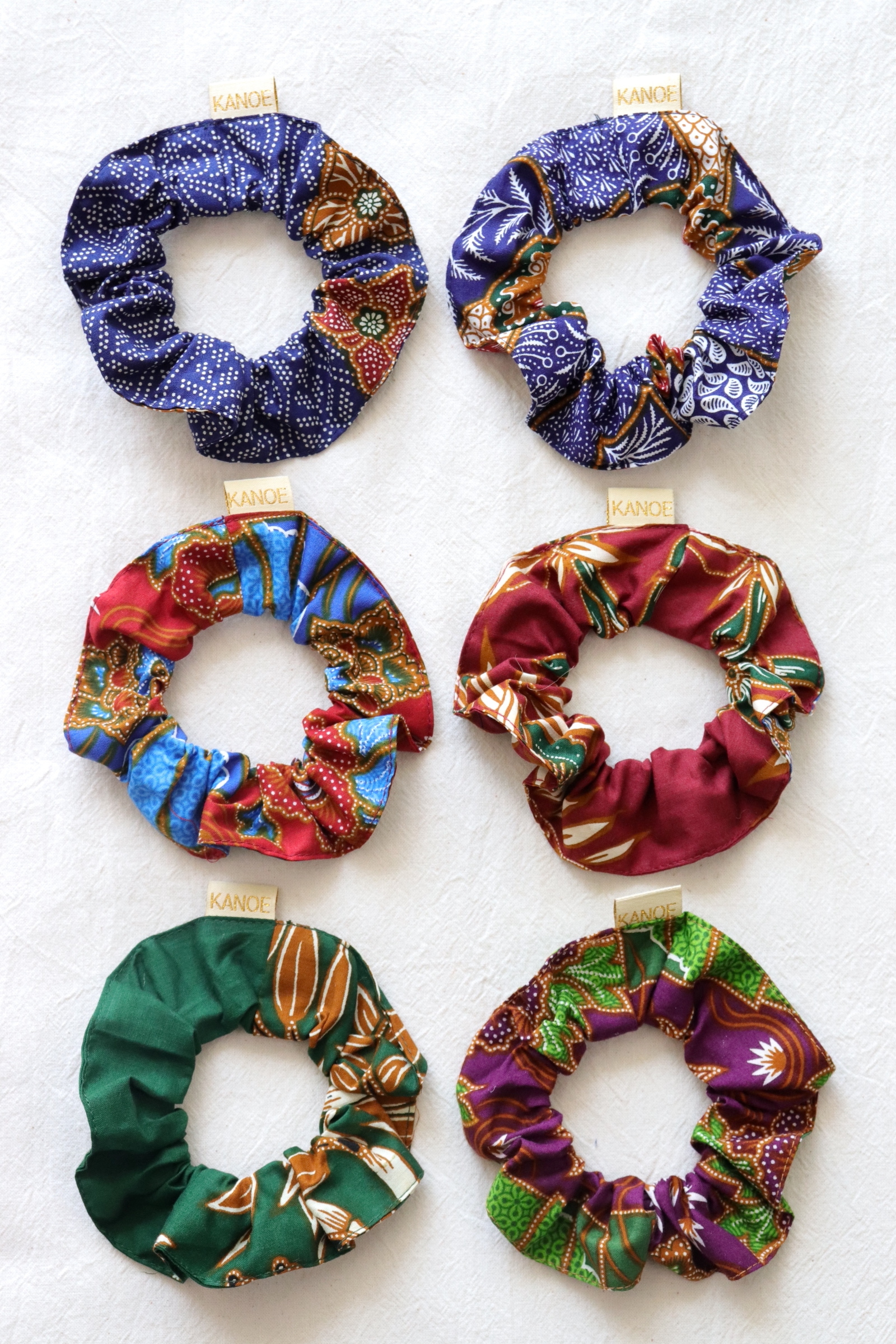 Batik Scrunchies [Set of 6] - Strawberry Dream
